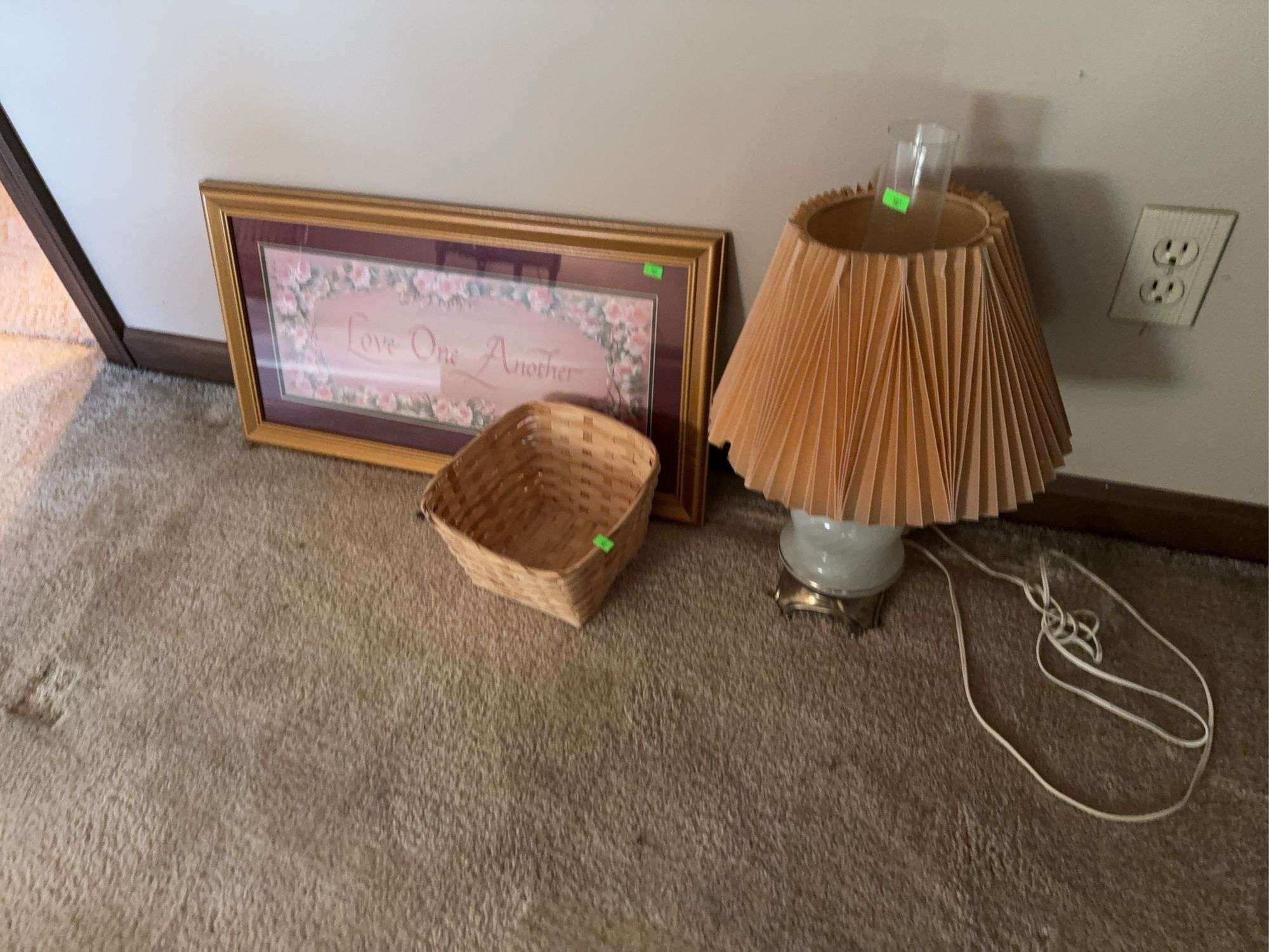 Lamp and Wall hanging and basket