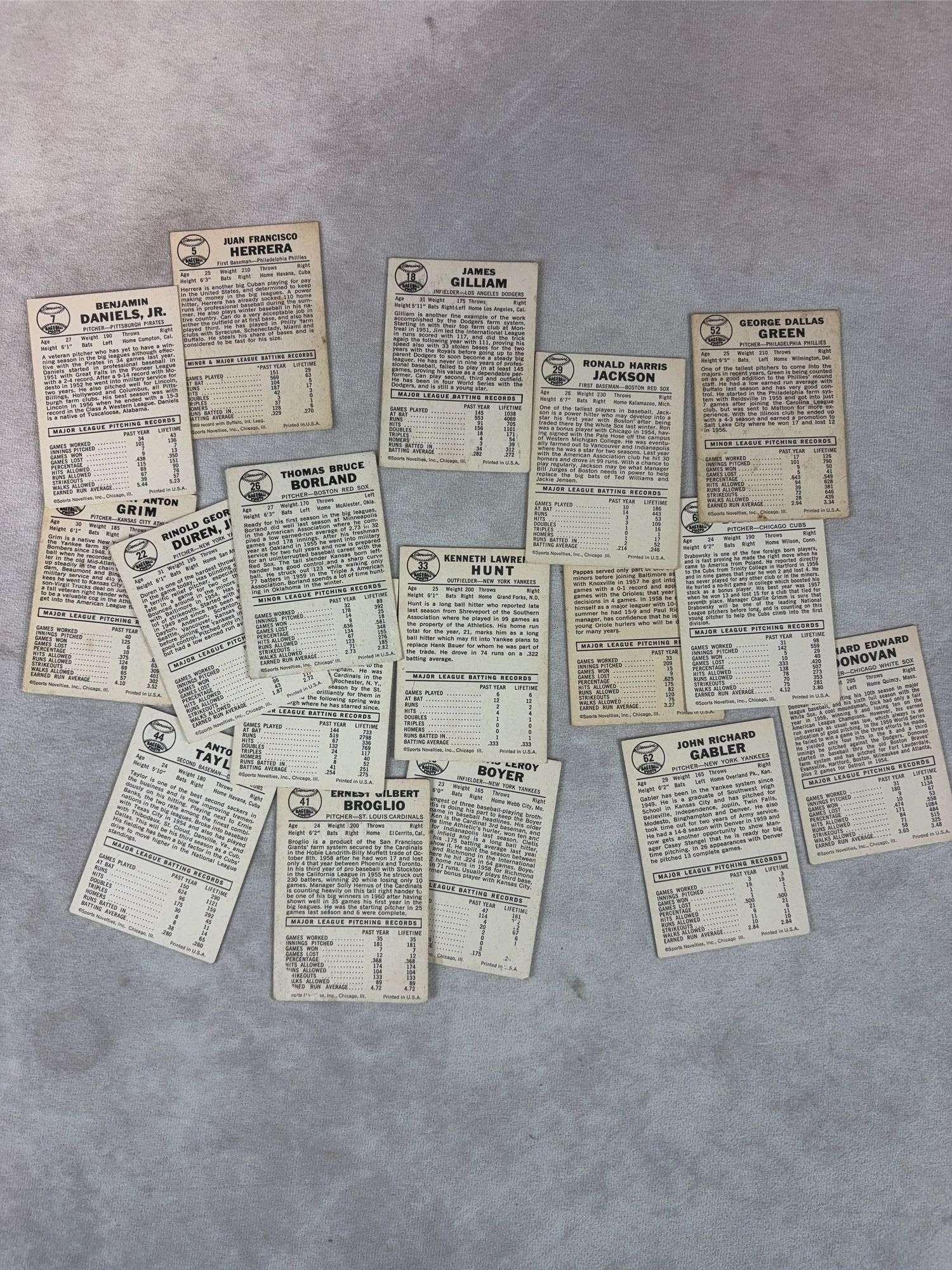 1960 Leaf BB 17 Card Lot Nice VG to EXMT