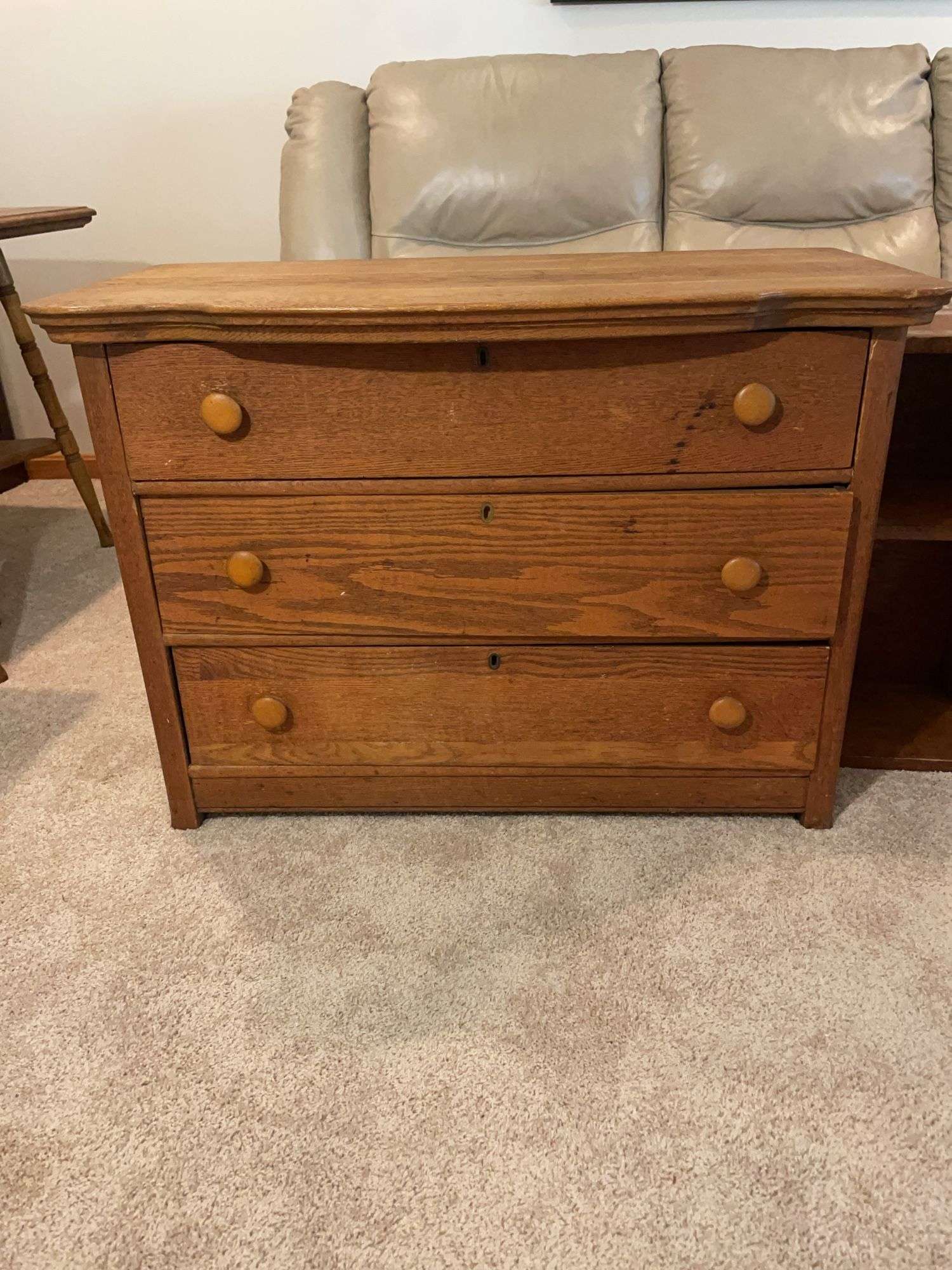 Wooden chest of drawers and other shelf