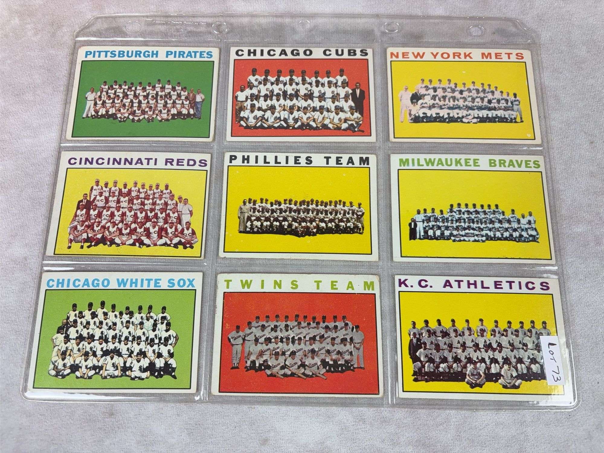 1964 Topps BB 9 Team Cardd Lot - EX to EXMT