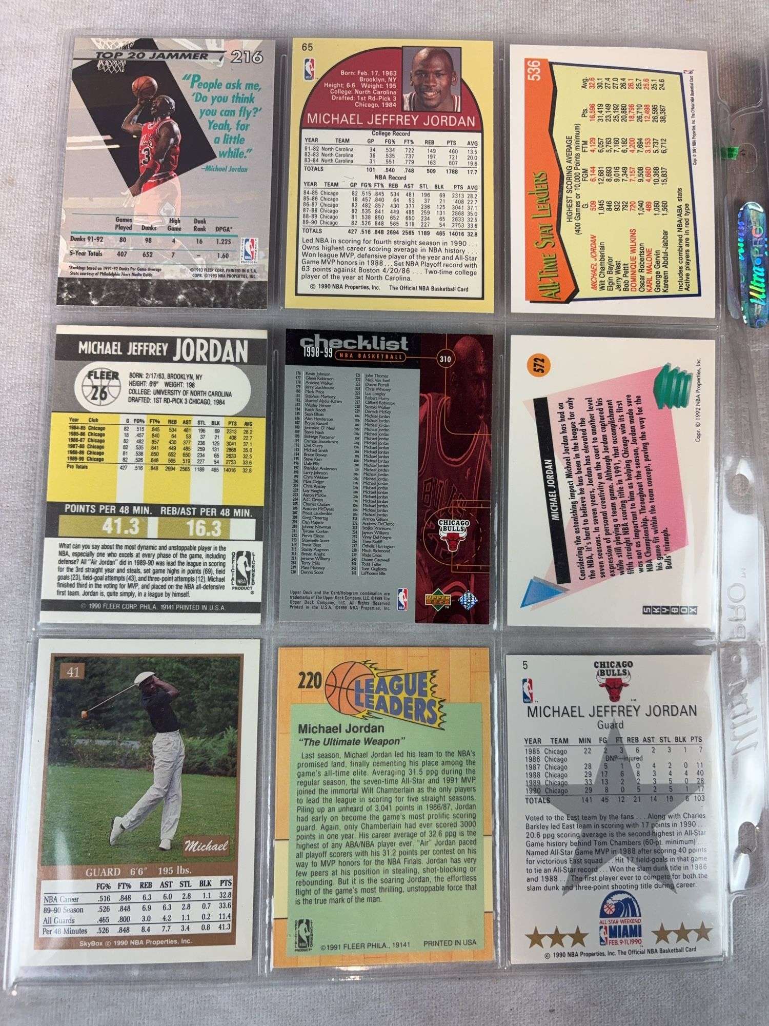 Michael Jordan 18 Card Lot - All Appear NM or Better