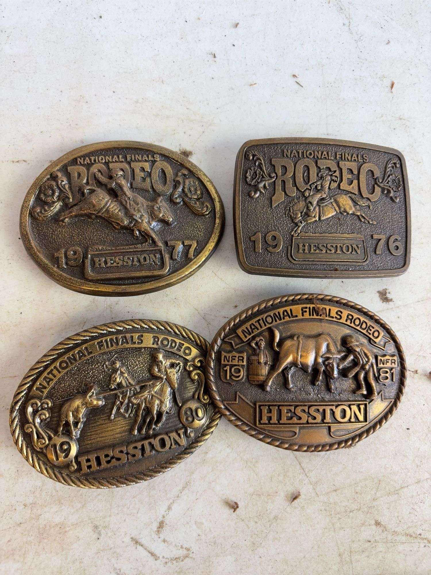 (10) belt buckles - (5) Krause and (5) Hesston