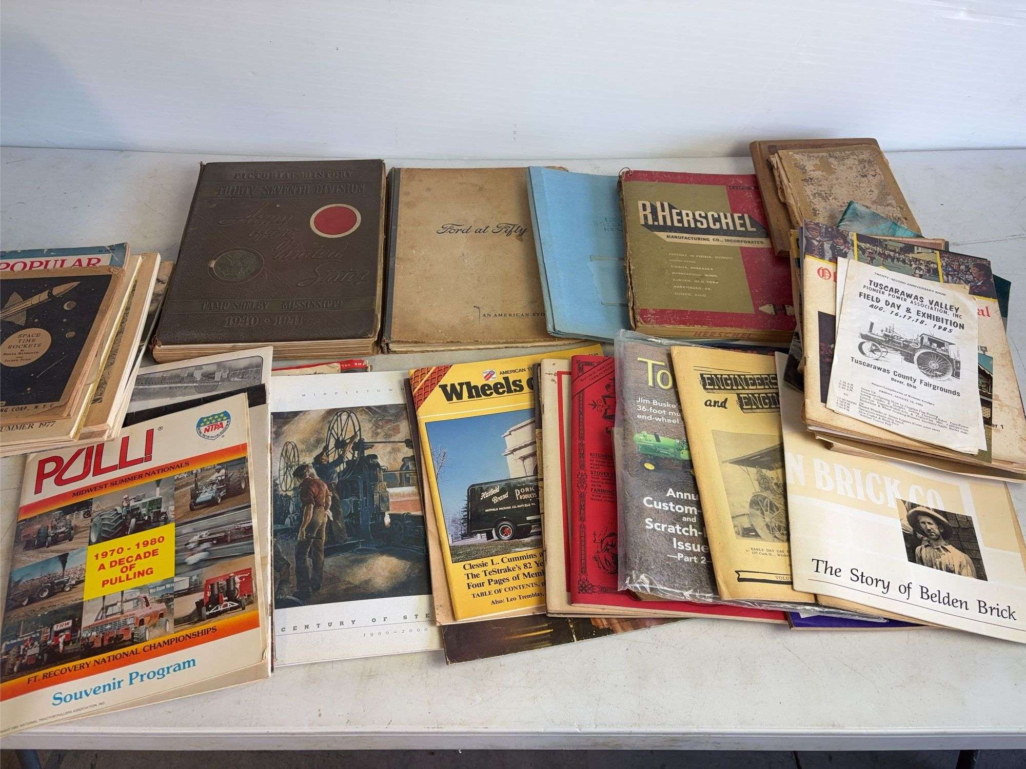 Box of vintage magazines, comic books, and local items - Swiss Festival, Amish Country, Classics Ill