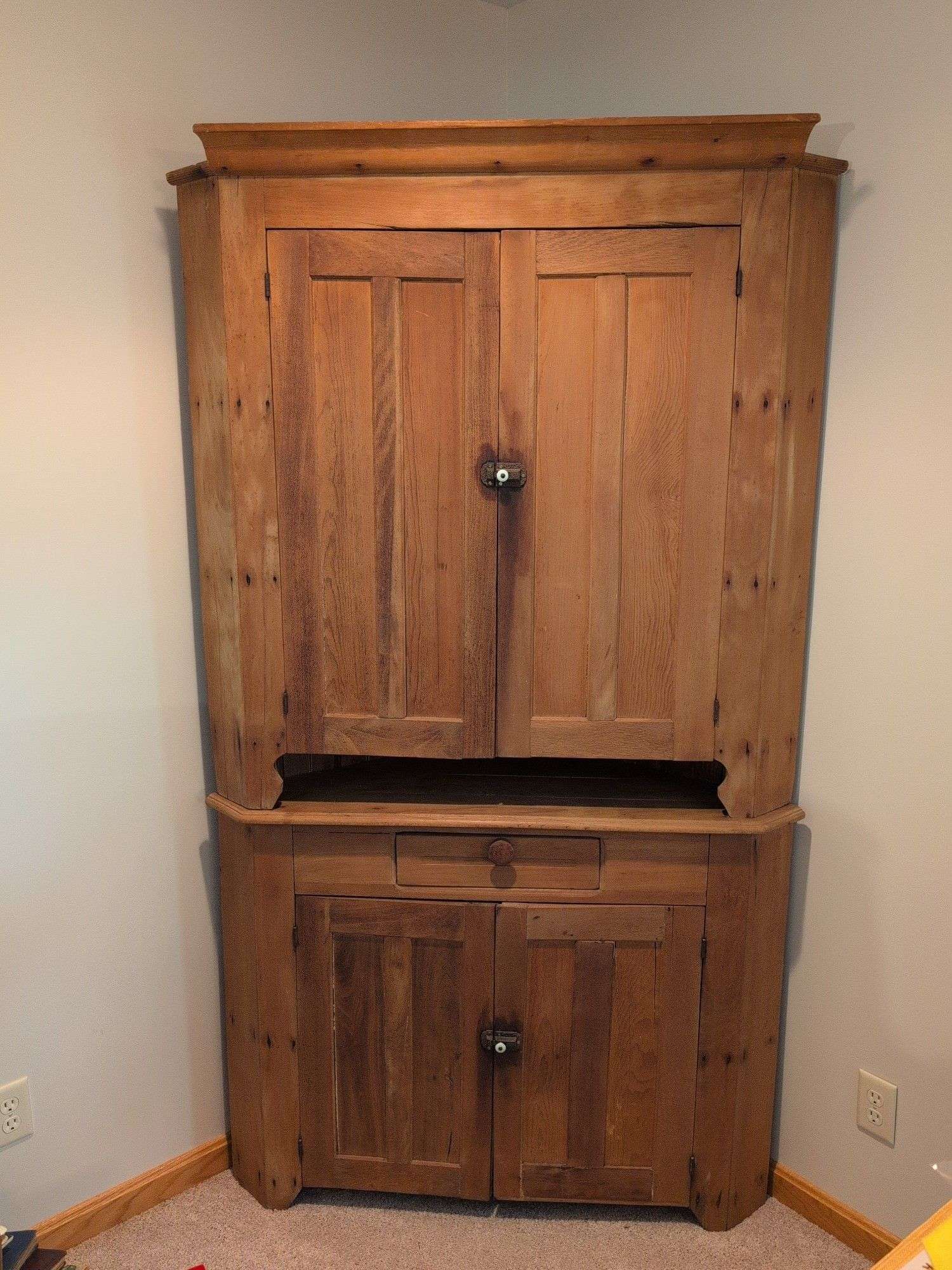 Wooden corner cabinet - contents not included