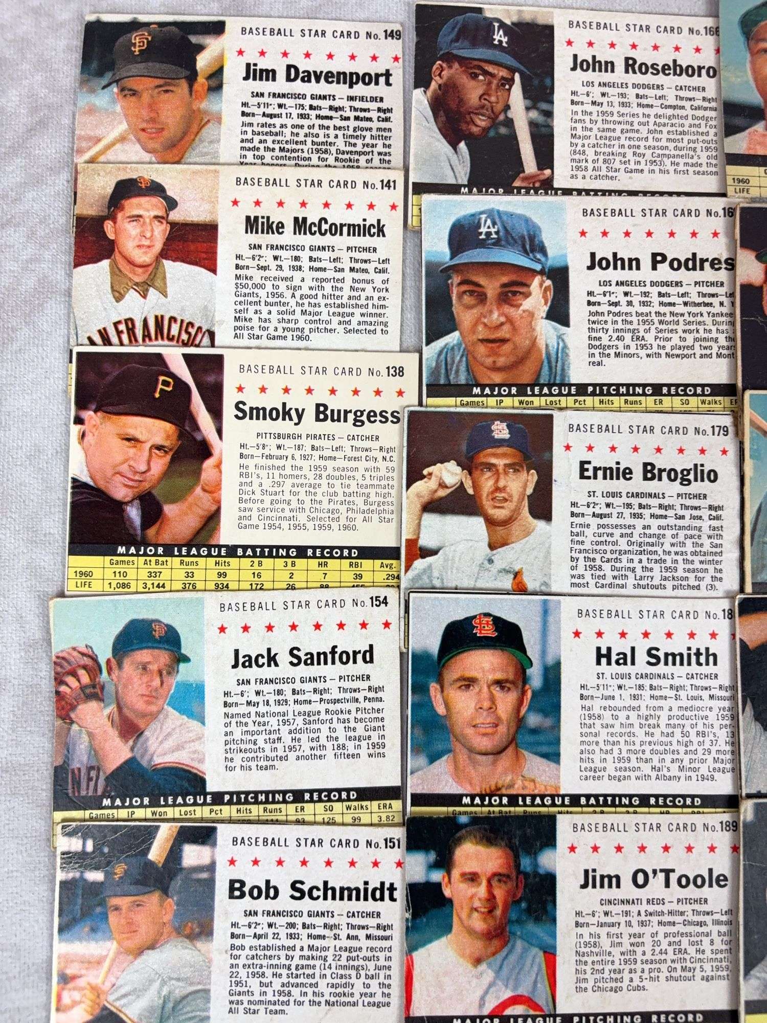 1961 Post BB 35 Card Lot  VG to EXMT