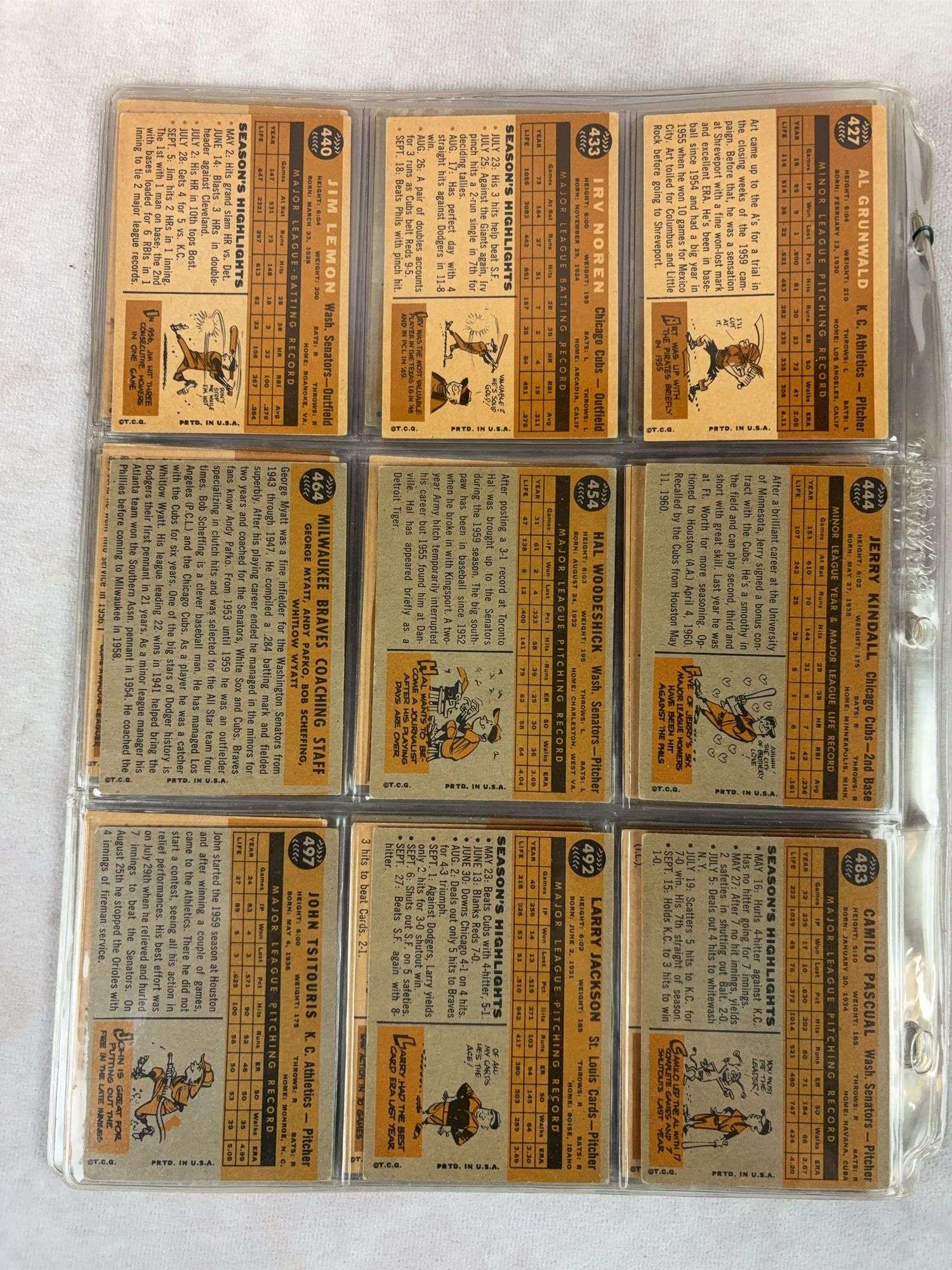 1960 Topps BB 54 Card Lot  EX- to EXMT