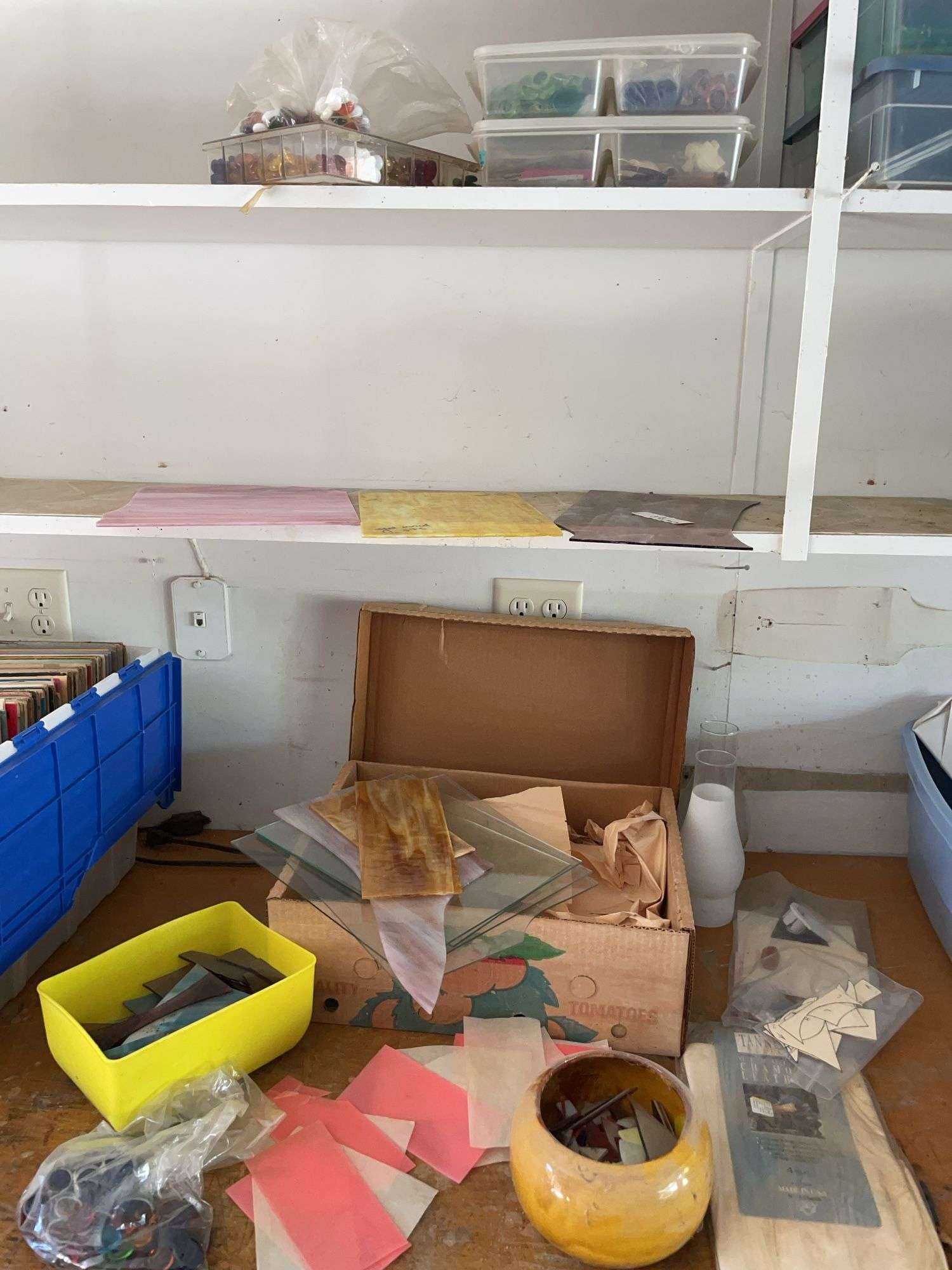 Large lot of stained glass pieces/ parts