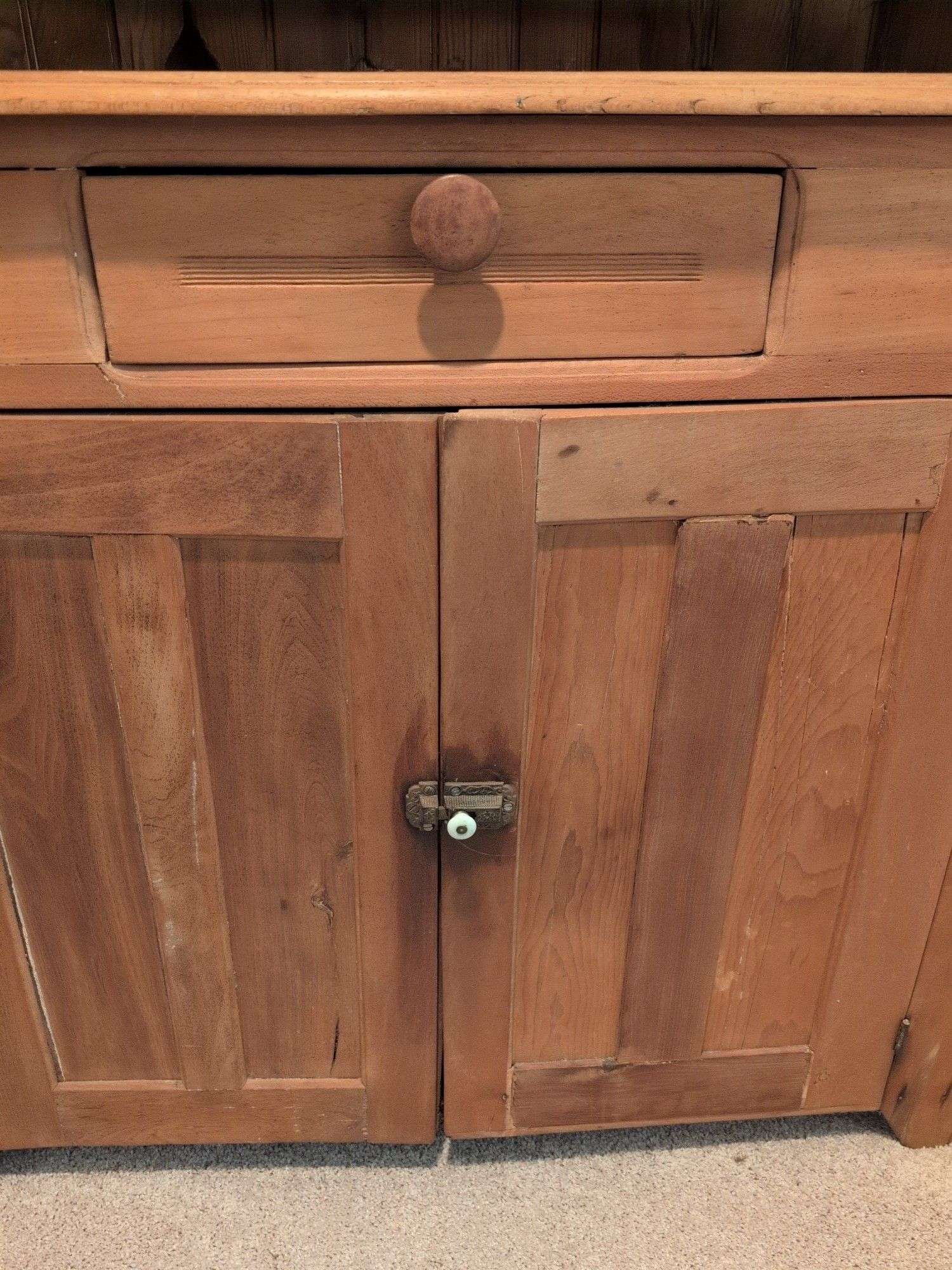 Wooden corner cabinet - contents not included