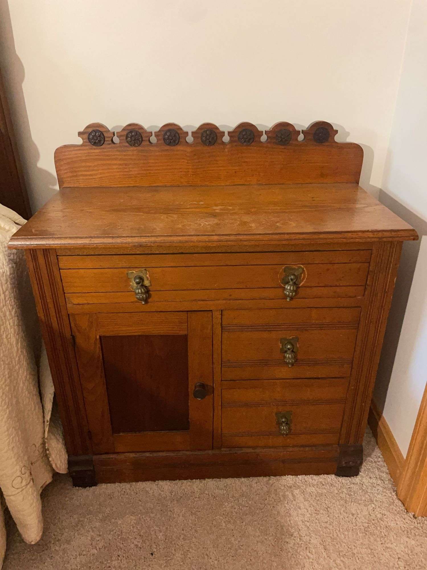 Antique oak washstand