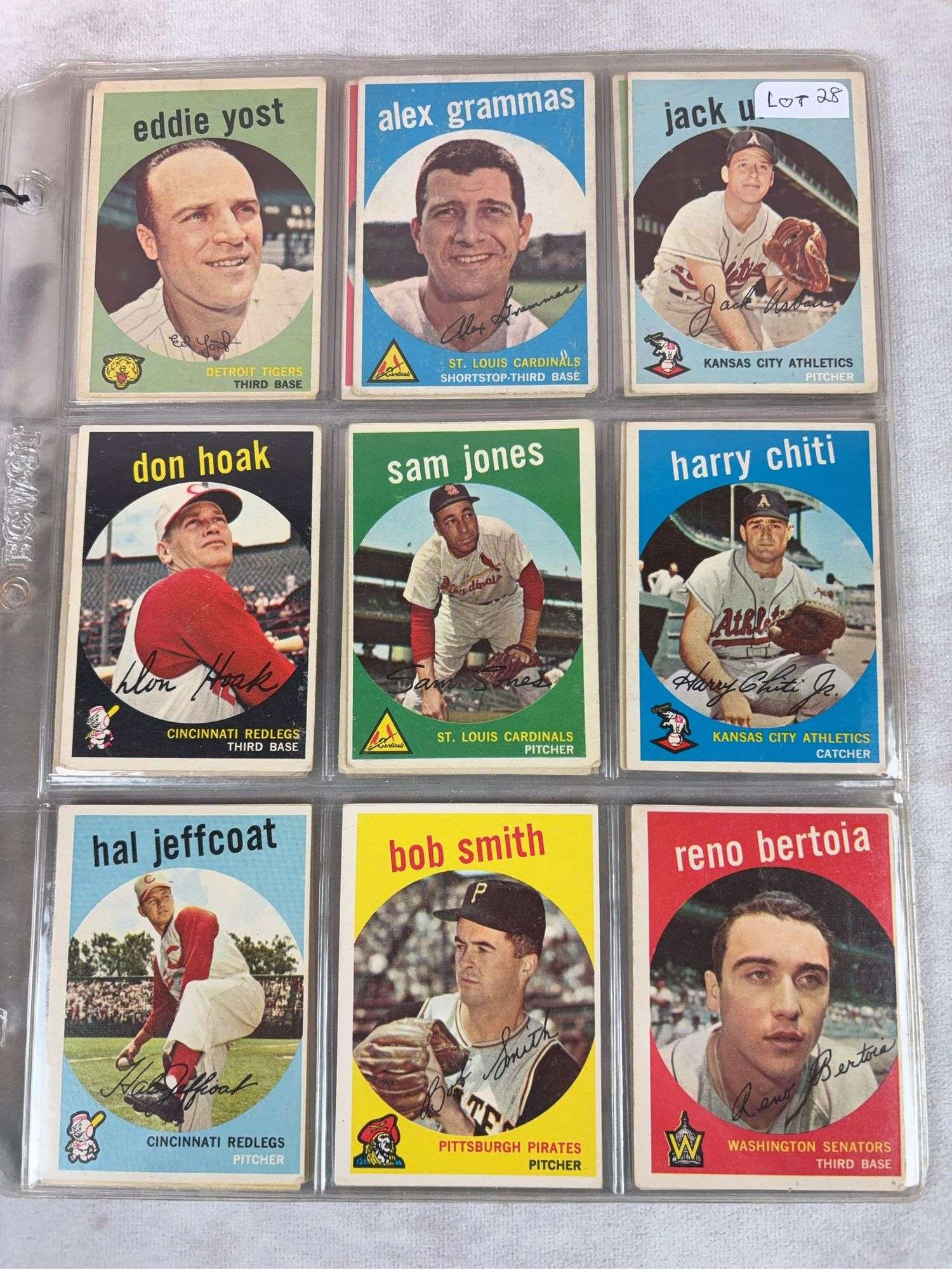 1959 Topps BB 34 Card Lot EX- to EXMT