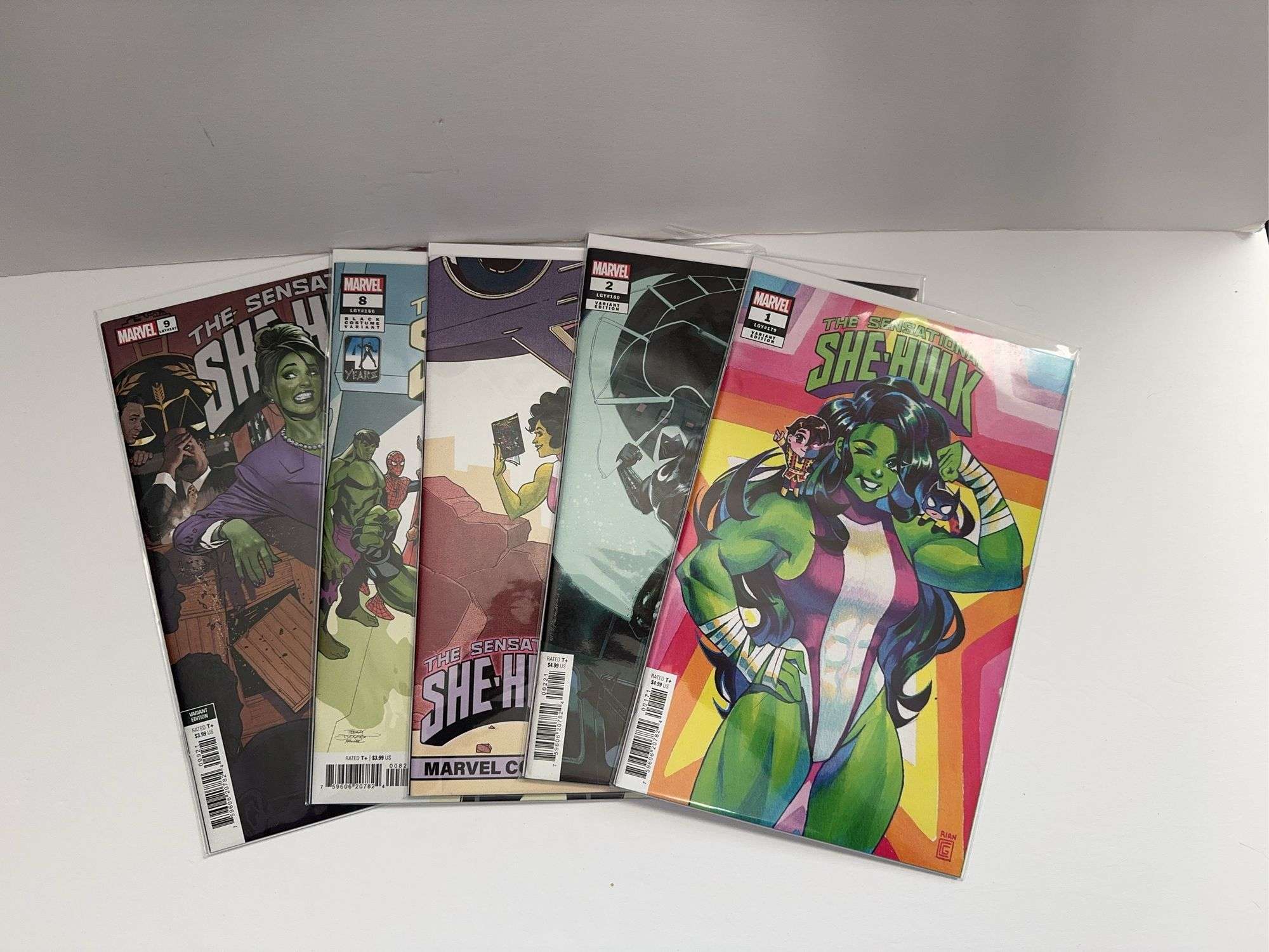 (5) Marvel Variant Edition The Sensational She-Hulk Comics (#’s 1, 2, 3, 8, and 9)