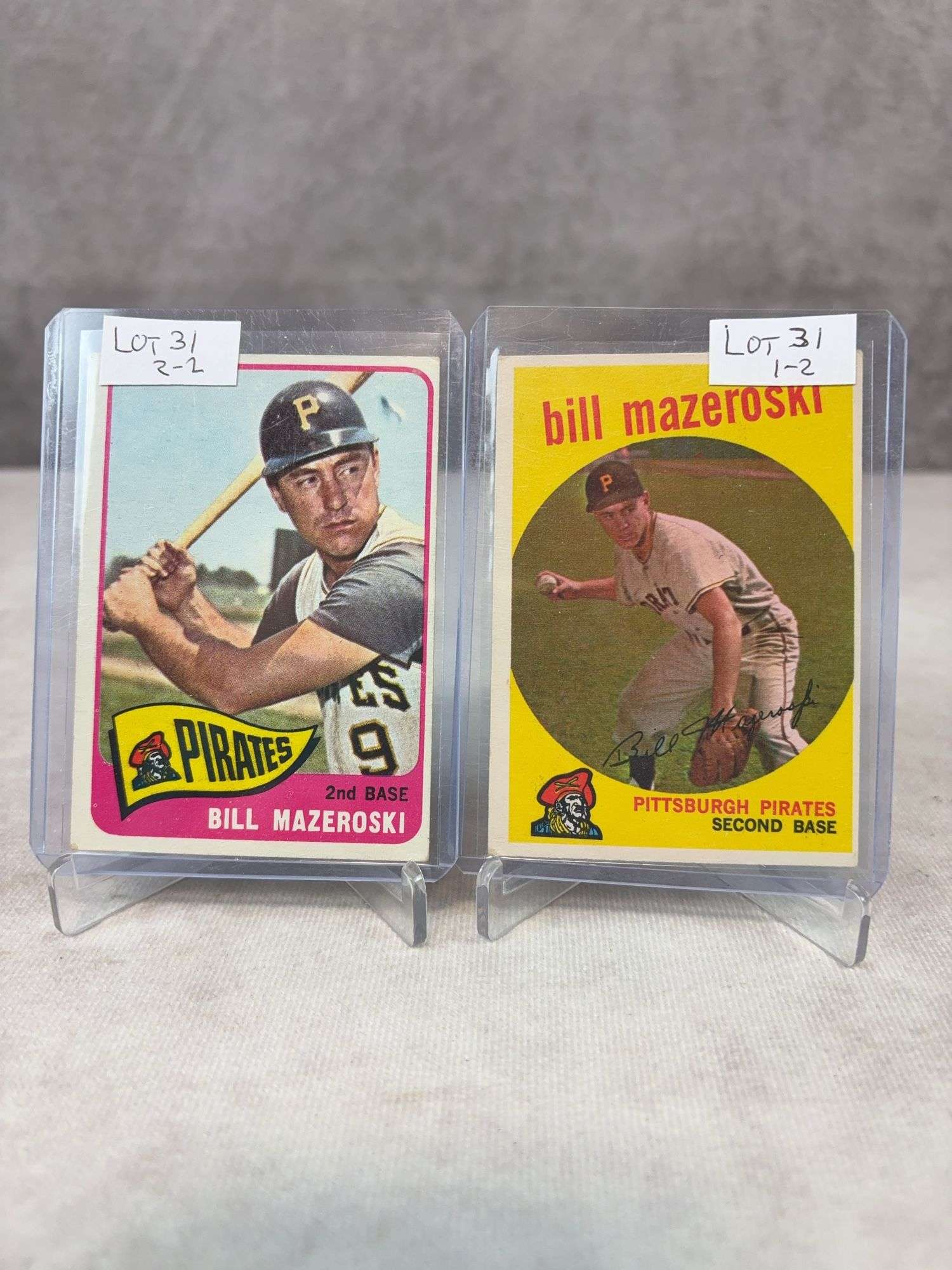 Bill Mazeroski - Topps 1959 #415 and 1965 #95 - Both EX+