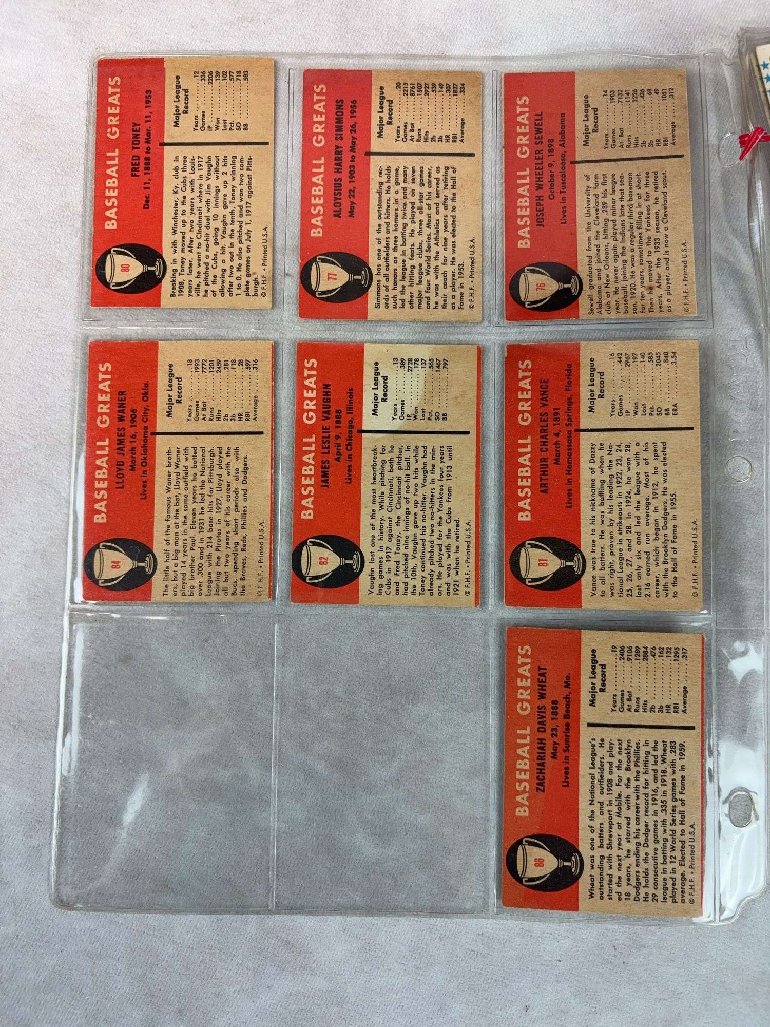 1961 Fleer BB 25 Card Lot  Vg - to EXMT - Some Pin Holes