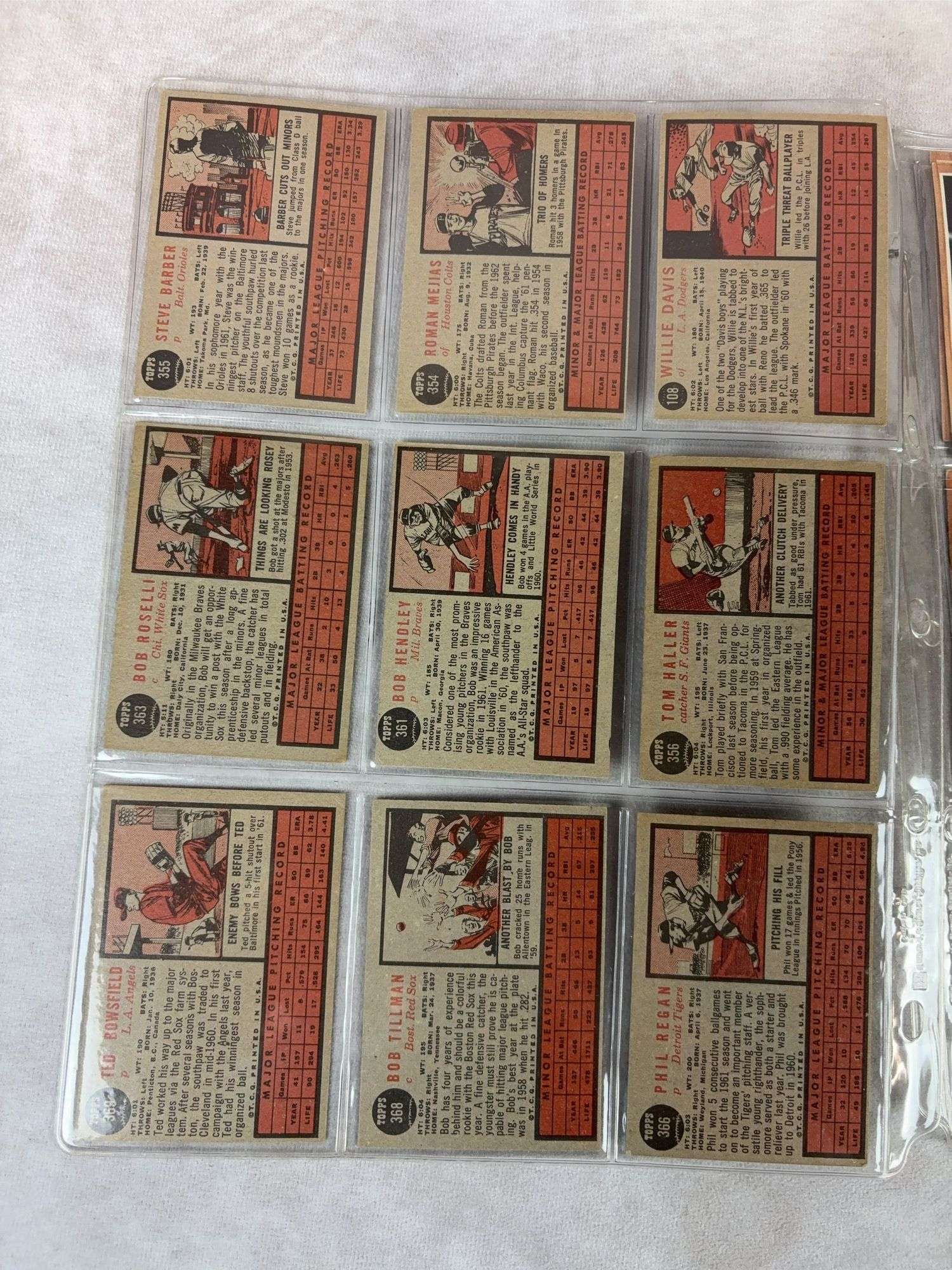 1962 Topps BB 26 Card Lot With 8 Green Tints- Nice - EX-NM