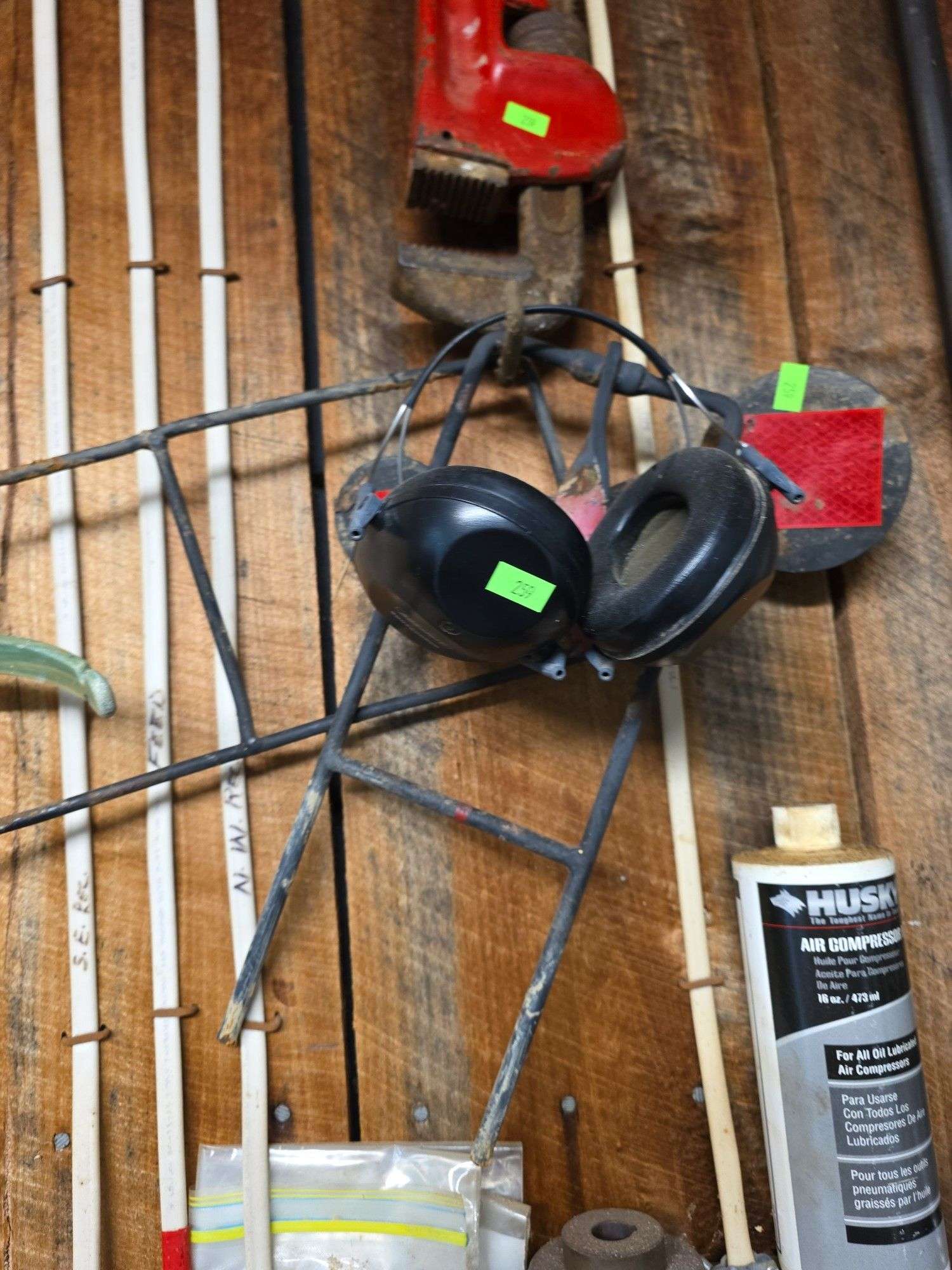 2 pipe wrenches, metal targets & hearing protection