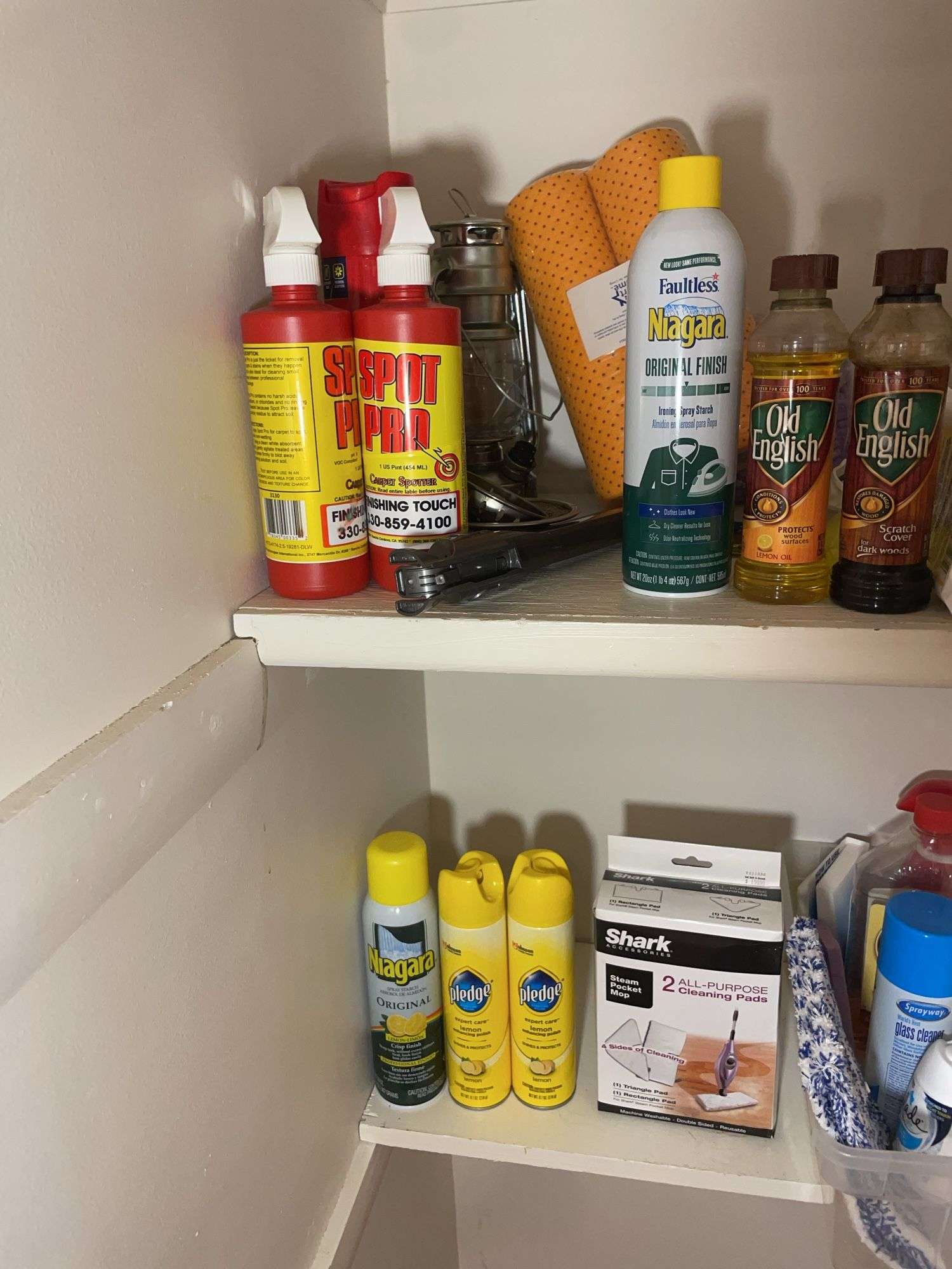 Large assortment of cleaning supplies - Swiffer dusters, spray, and more