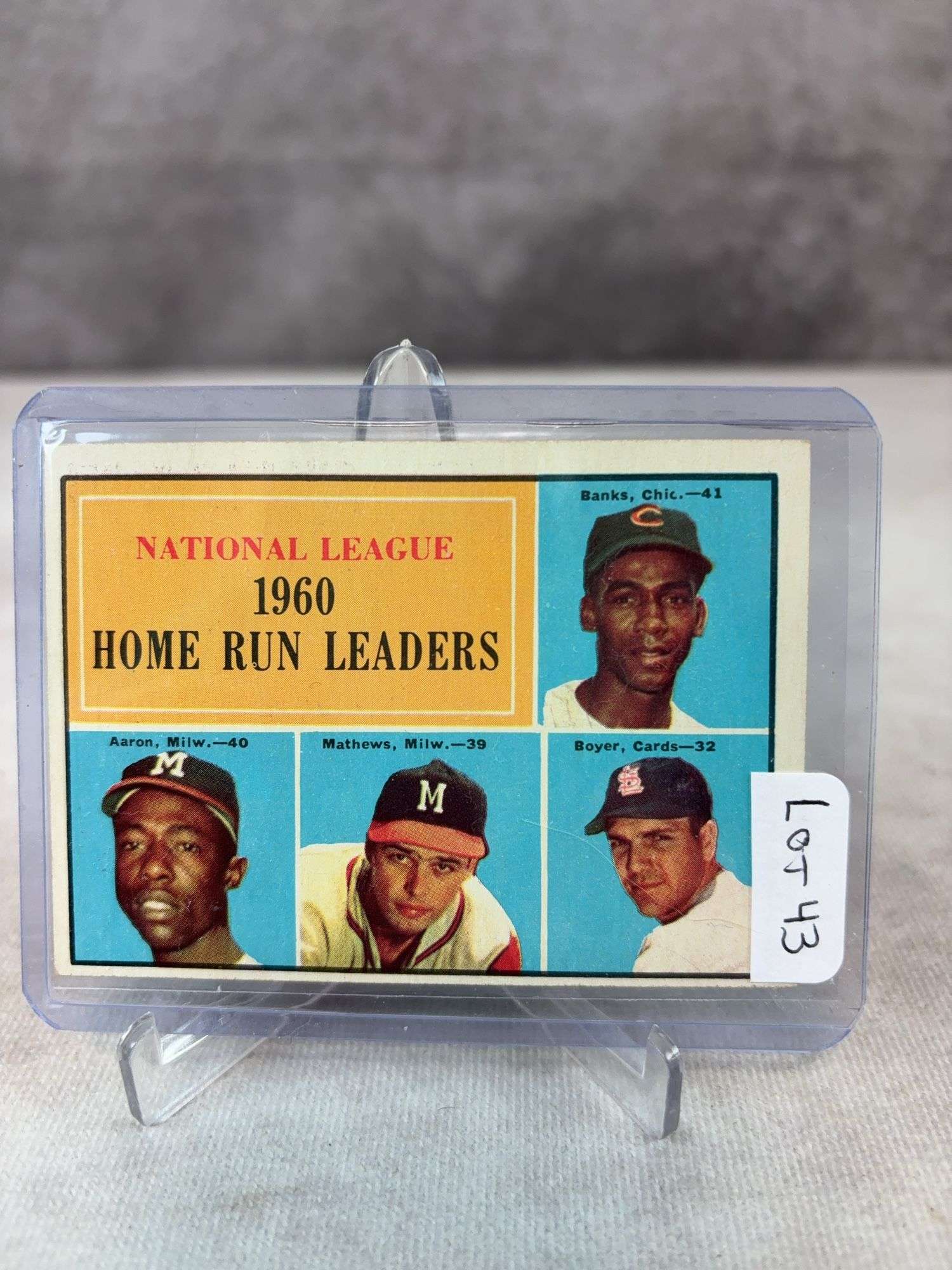 1961 NL Home Run Leaders Topps #43 -Banks - Aaron  - Nice EXMT