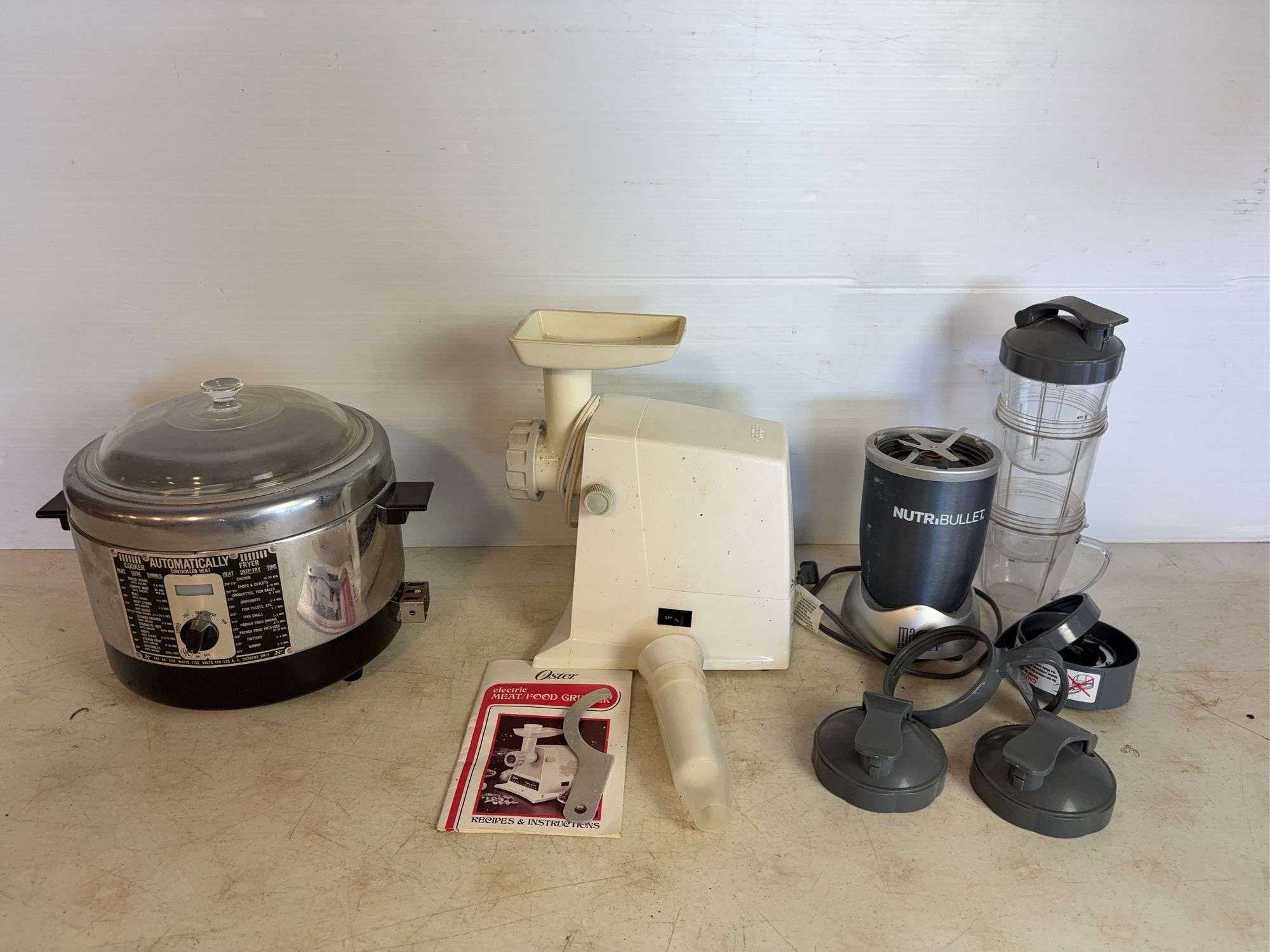 Food grinder, food cooker/fryer, and more