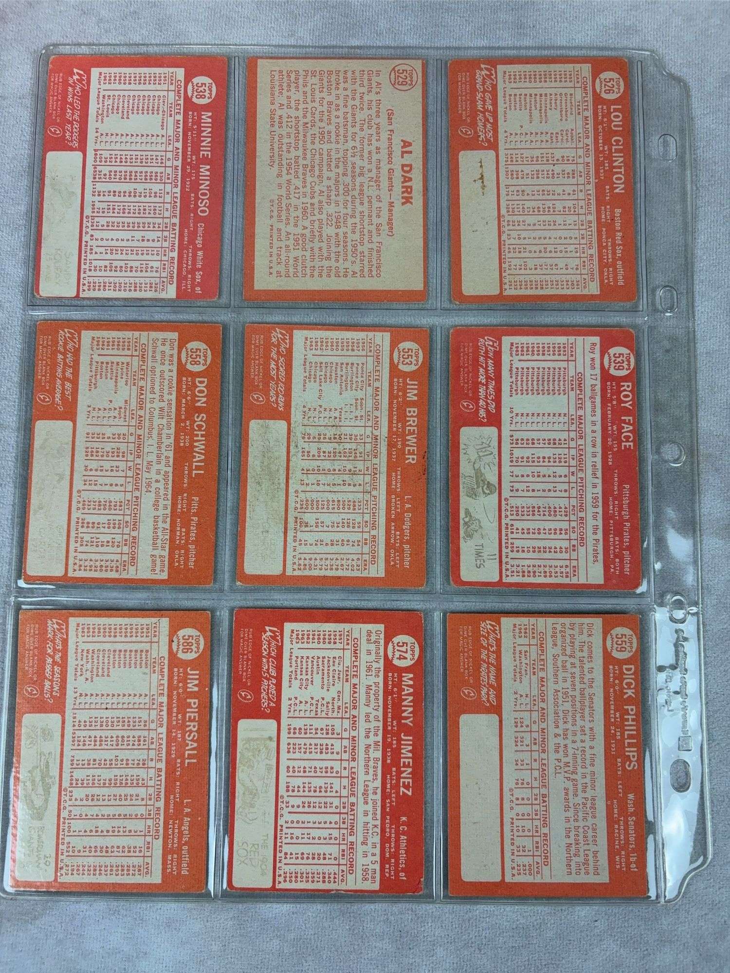 1964 Topps BB 9 Card HI# Lot EX- to EXMT