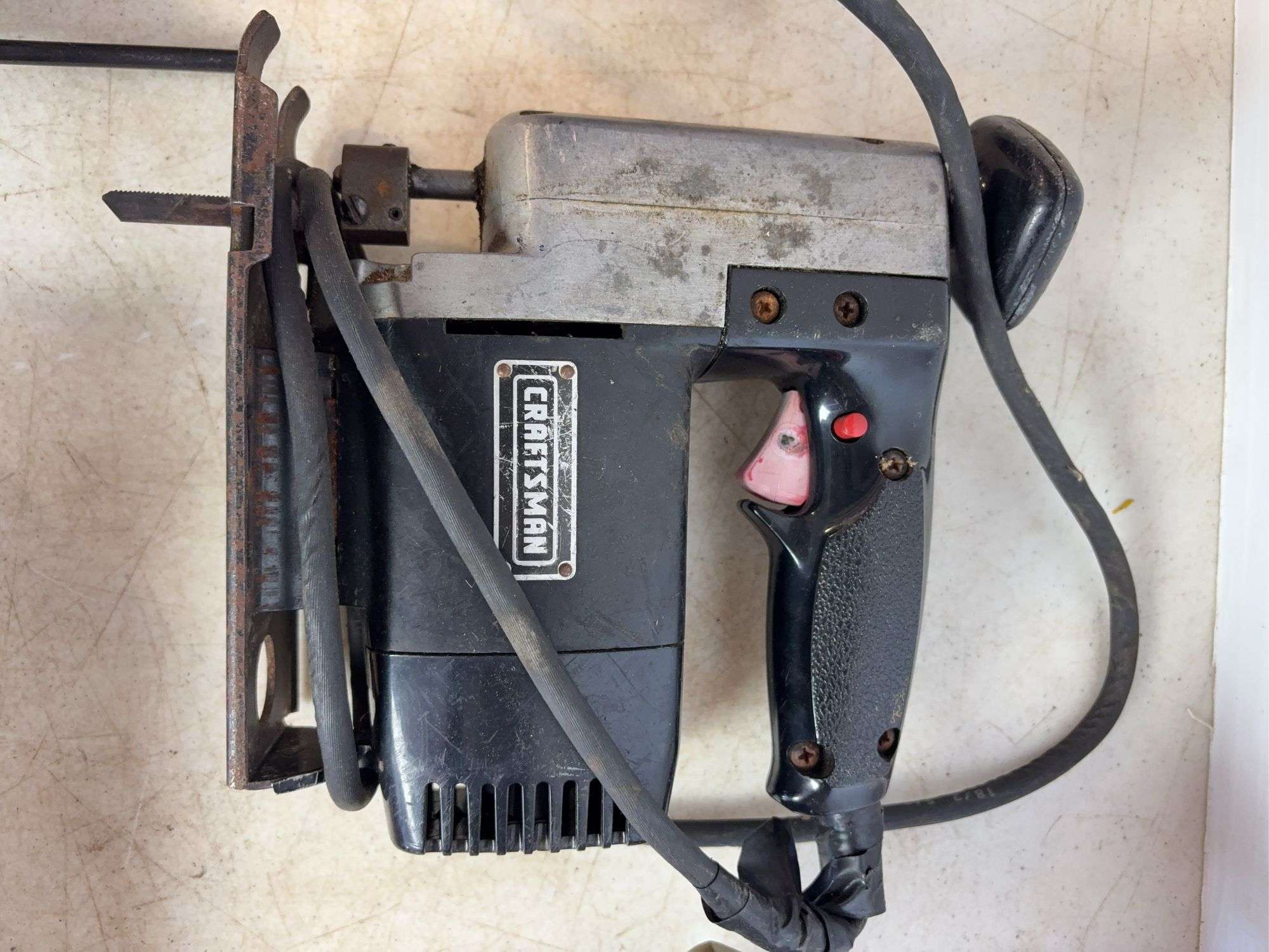 Craftsman jig saw, Black and Decker router, router bits, and trim router