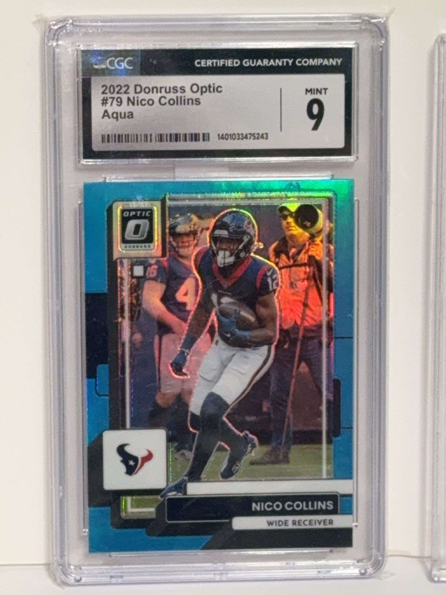 2022 Donruss Optic Nico Collins Aqua (CGC 10), 2022 Select Amon Ra St. Brown Prizm Light Blue (BGS 8