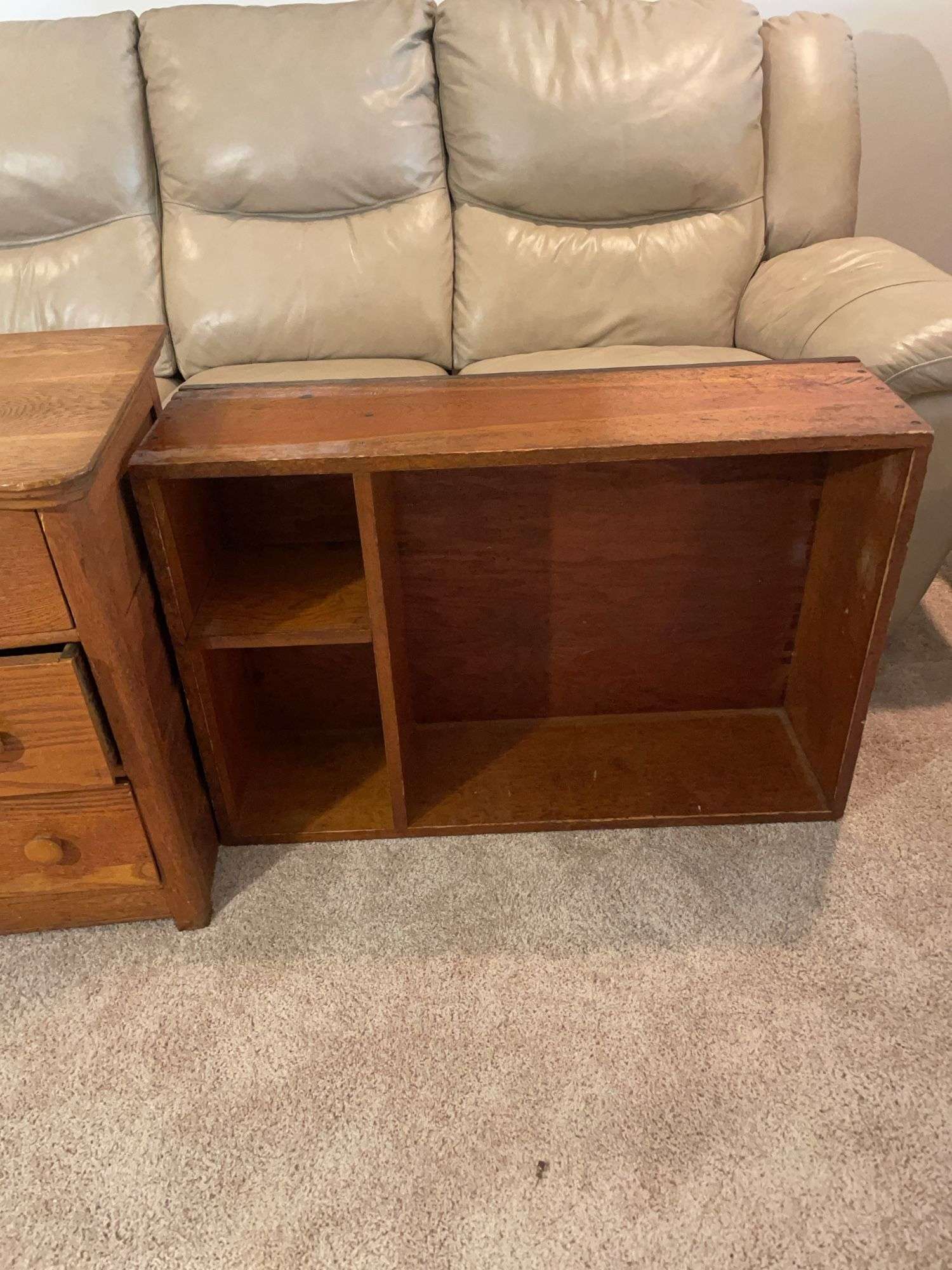 Wooden chest of drawers and other shelf