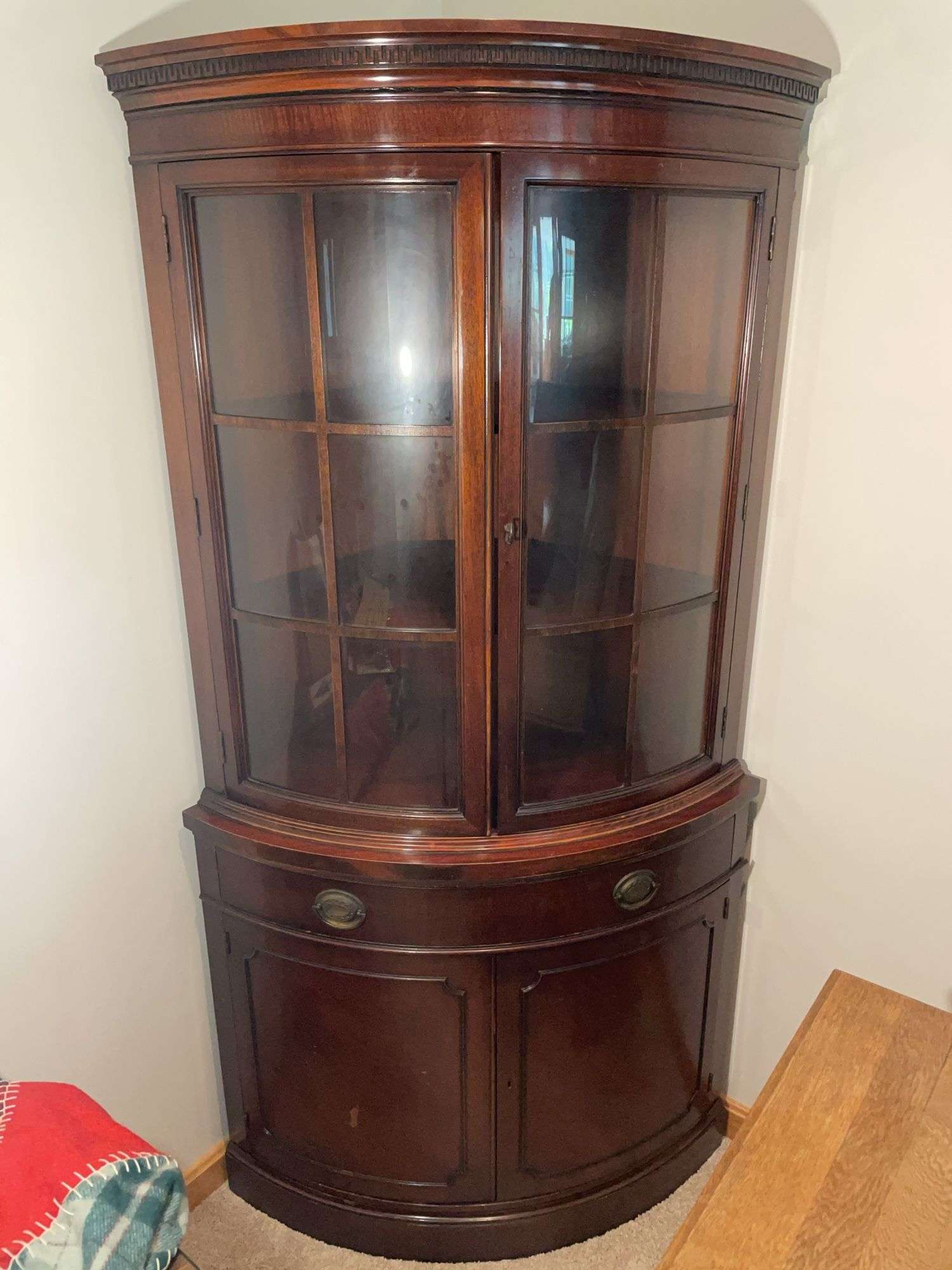Vintage corner china cabinet