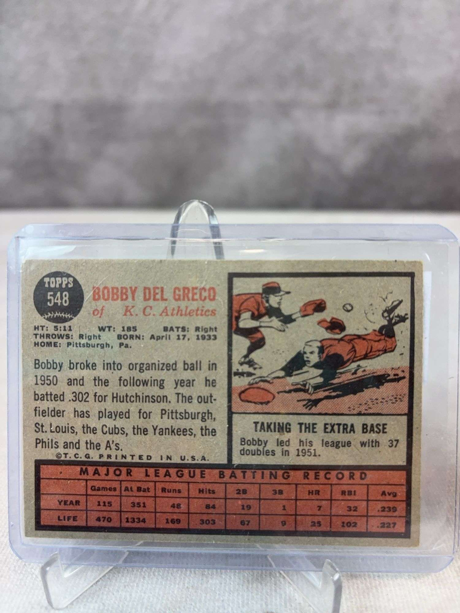 1962 Topps BB 2 Card HI-# Lot - #590 Flood, #548 Del Greco - Botth NM
