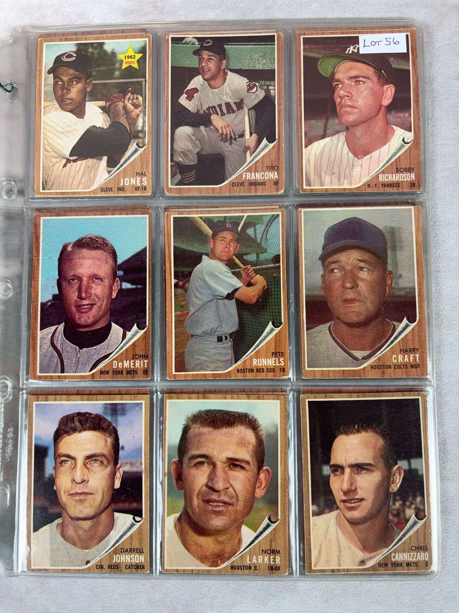 1962 Topps BB 58 Card Lot - Nice - EX-NM