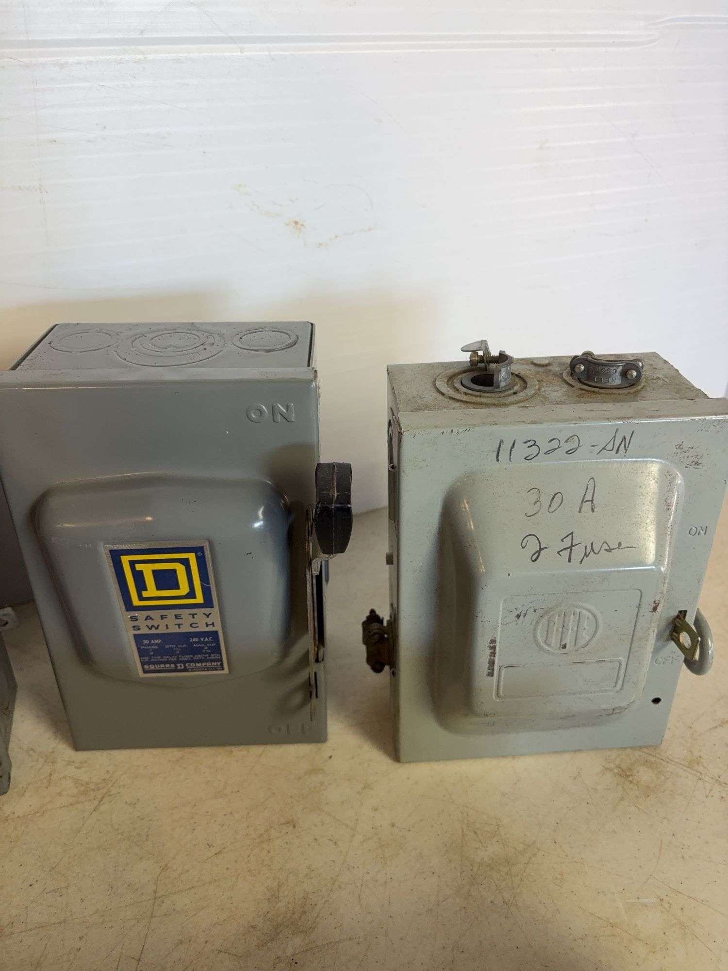 Antique electrical safety switch boxes and other electrical boxes