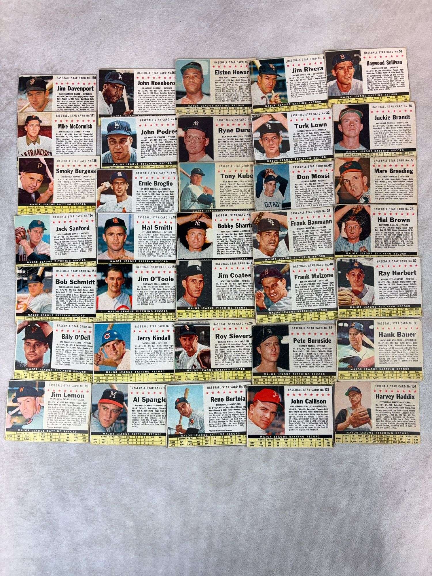 1961 Post BB 35 Card Lot  VG to EXMT