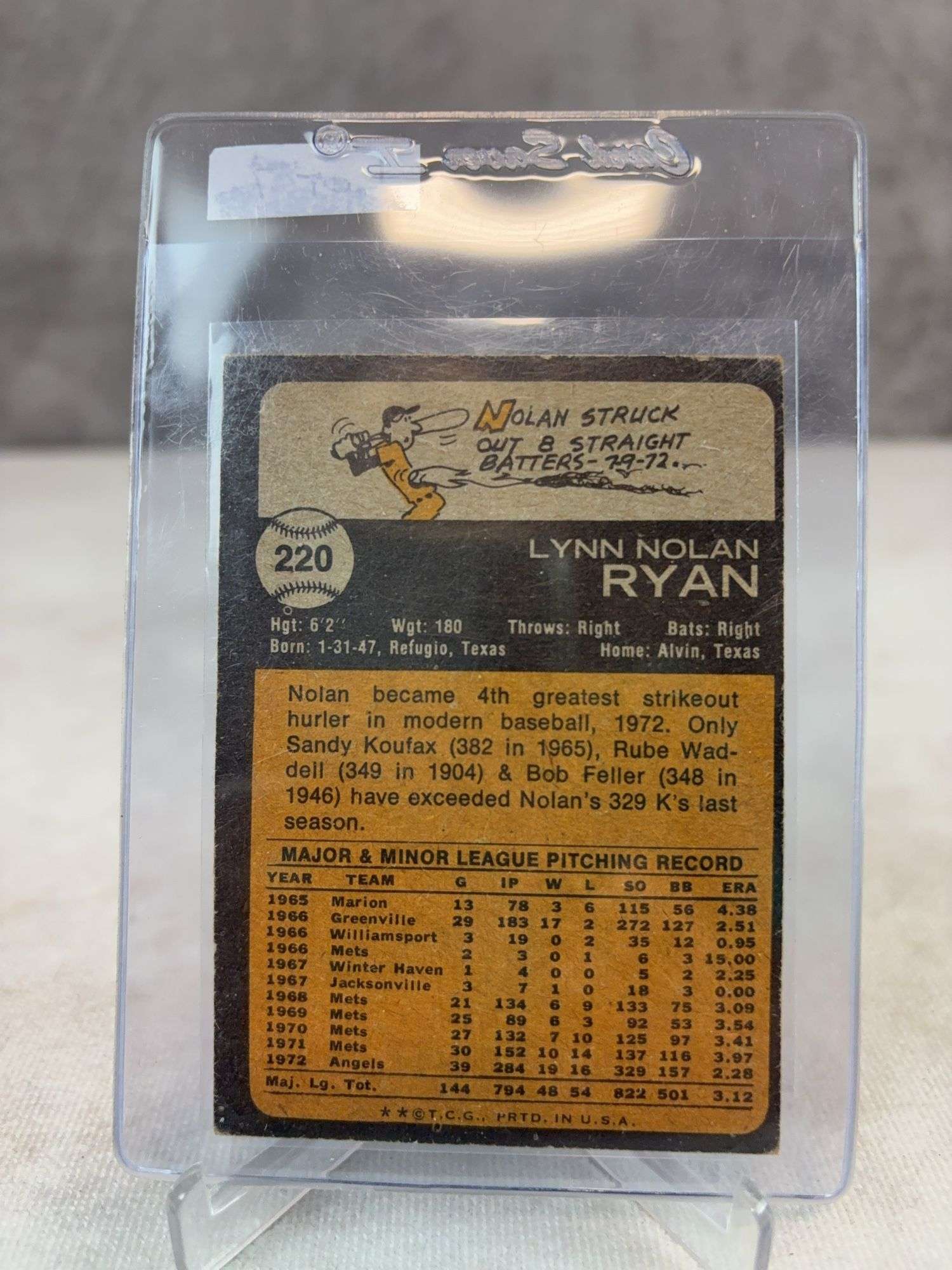 Nolan Ryan - 1973 Topps #220 - Nice card - EX+