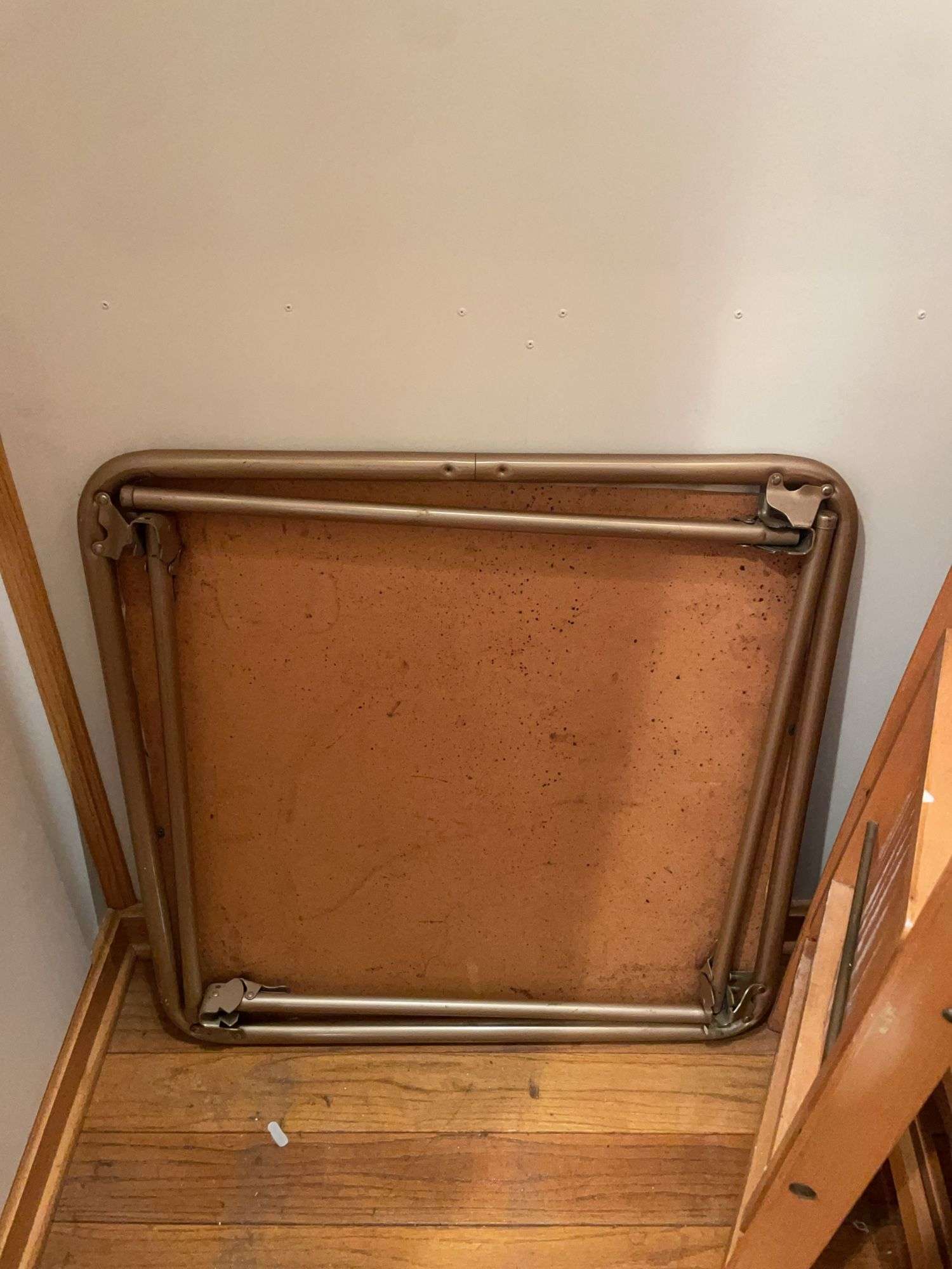 (3) wooden folding chairs and card table