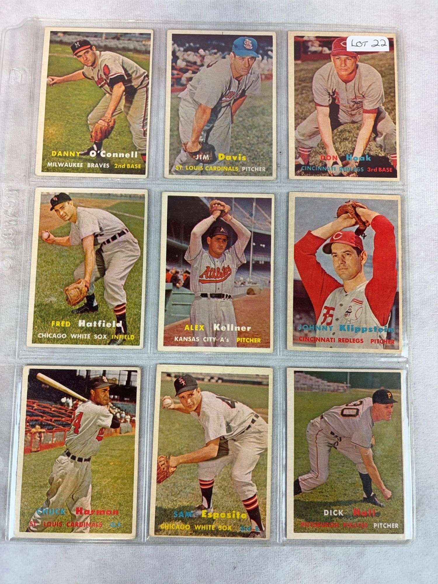 1957 Topps Series 4 BB 9 Card Nice Lot -Tough Series EX+