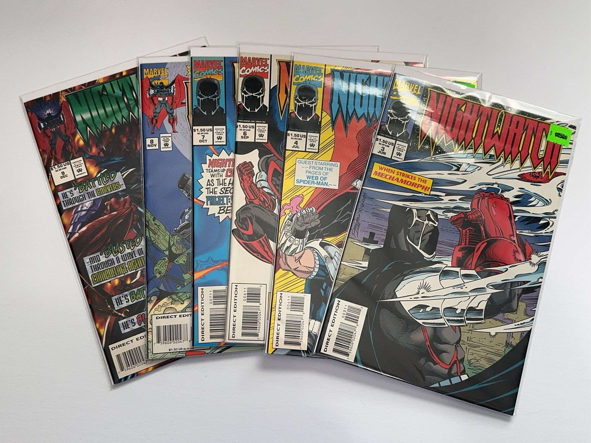 (6) Marvel Nightwatch Comics (#’s 3, 4, 6, 7, 8, and 9)