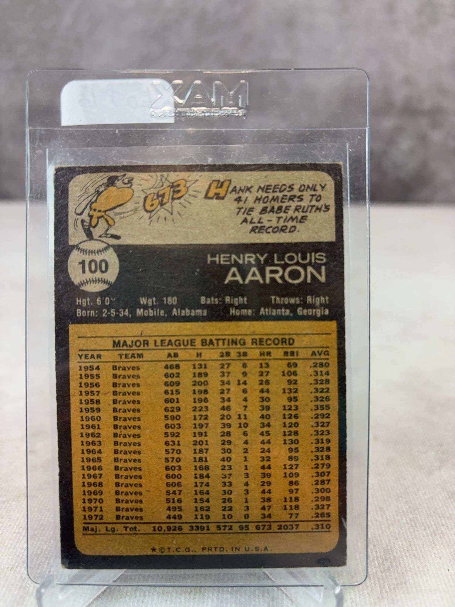 Hank Aaron - 1973 Topps #100 - Nice Card - EX+