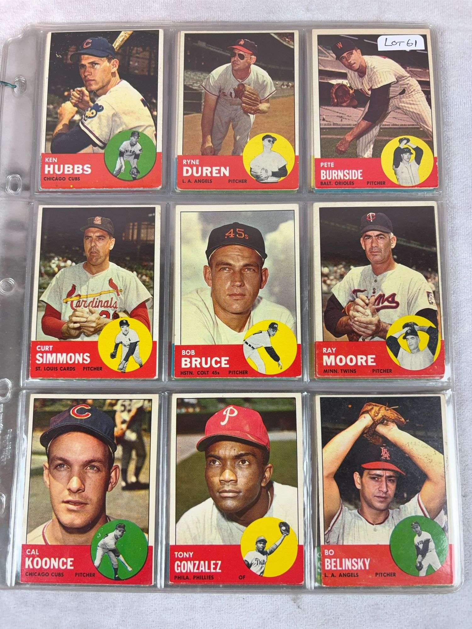 1963 Topps BB 45 Card Lot - Nice - EX- to EXMT