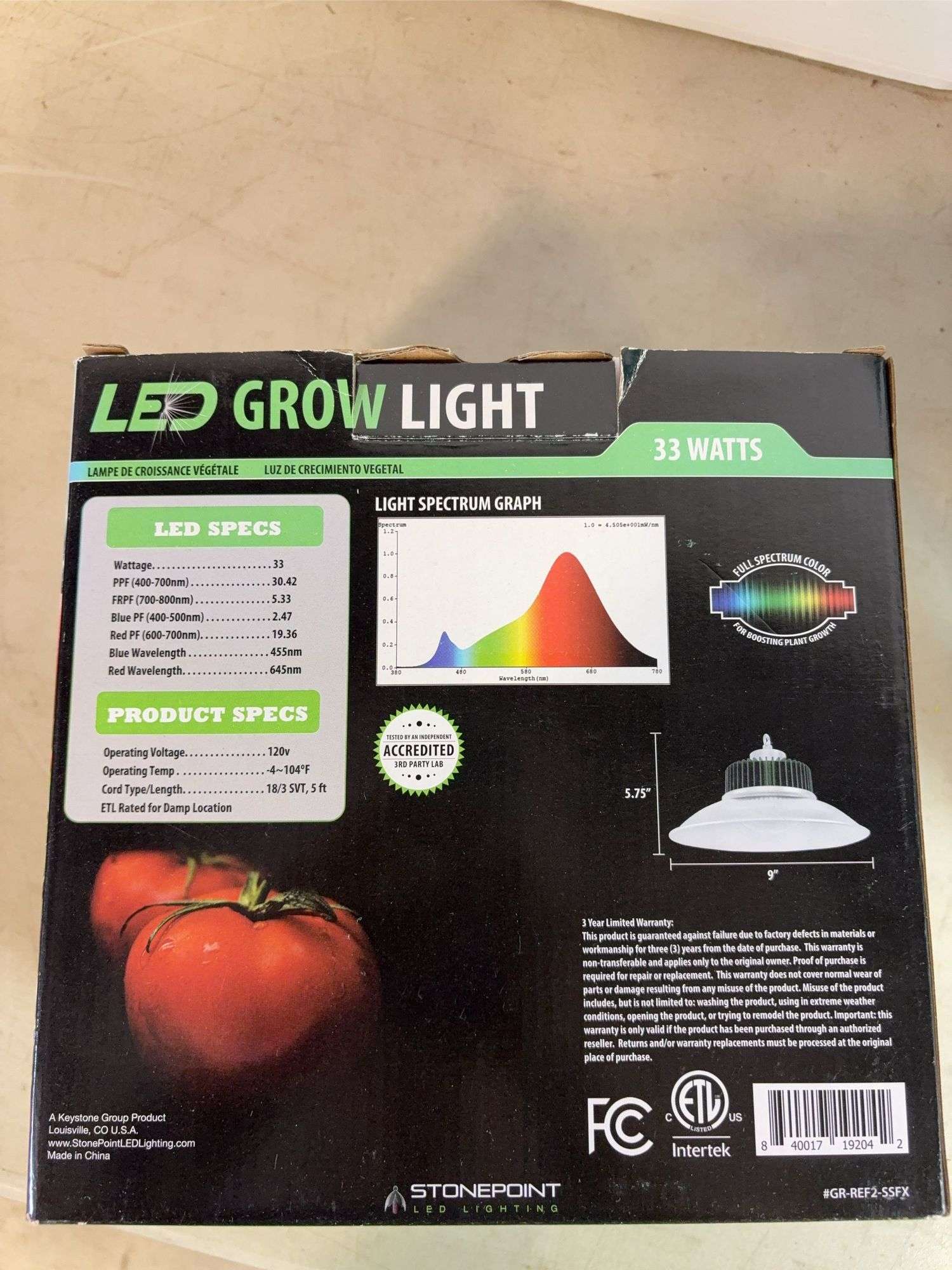 Rubbermaid step stool and LED grow light