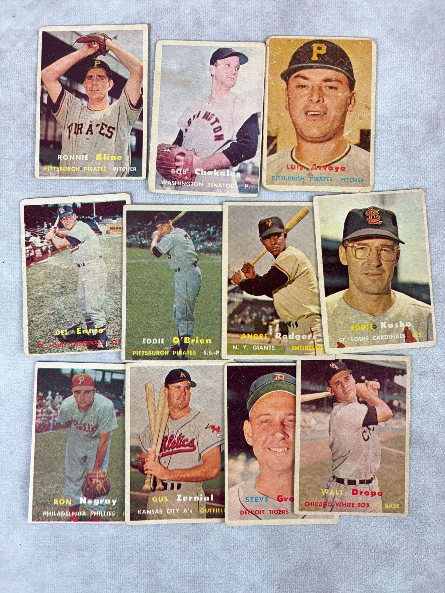 1957 Topps 42 Card Lower Grade Lot - Some Wrinkles