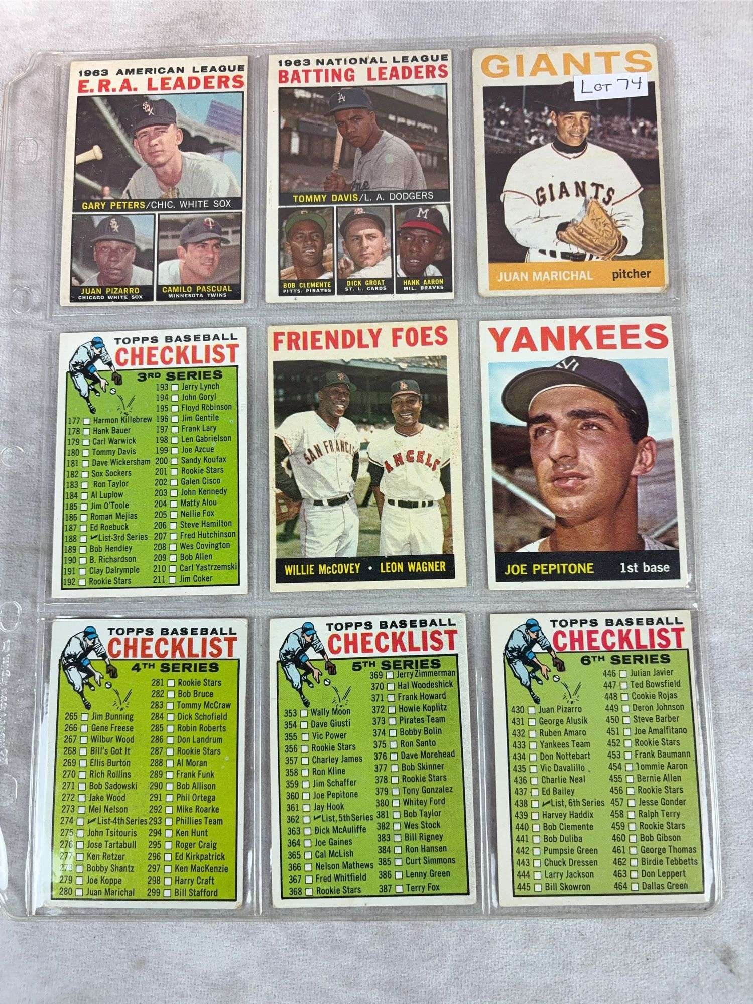 1964 Topps BB 9 Card Special Nice Lot - LLers, Stars and X-Lists EX- to EXMT
