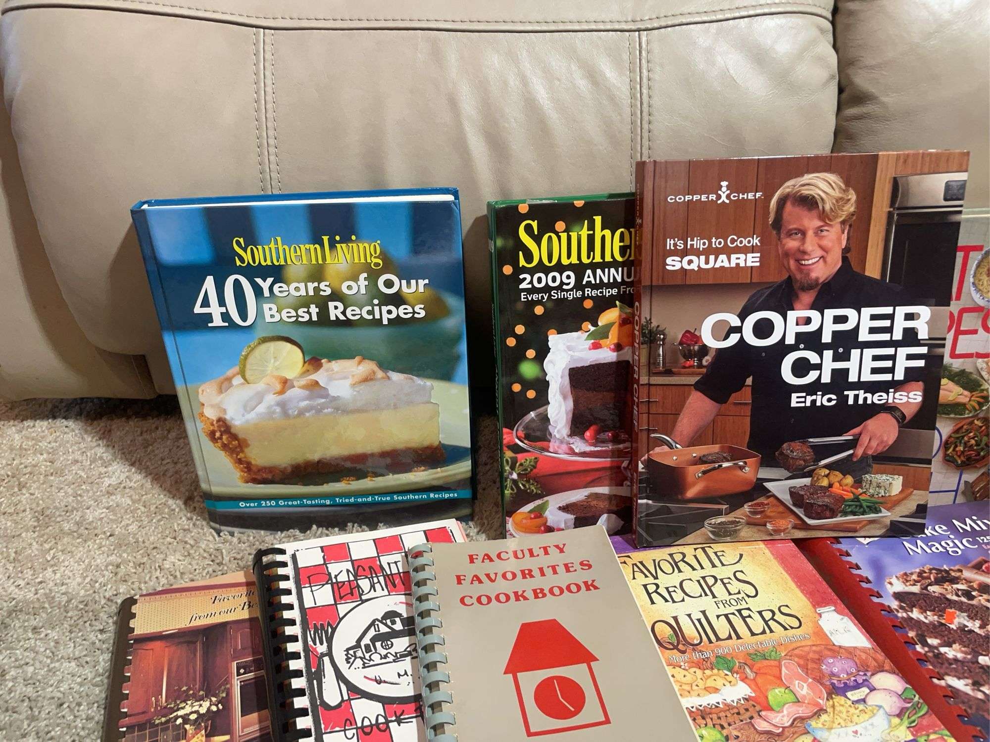 Large lot of cookbooks including southern living & others