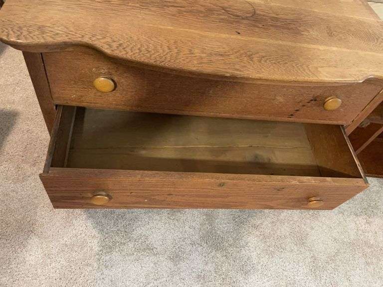 Wooden chest of drawers and other shelf