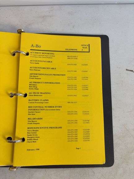 John Deere employee directory - Columbus, Ohio & small John Deere signs