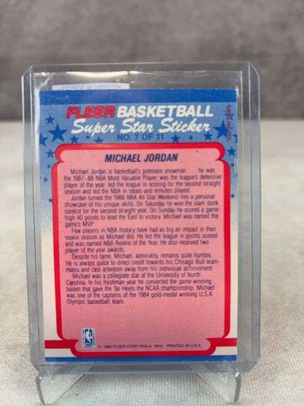 Michael Jordan - 1988 Fleer Super Star Sticker #7 - Looks NM