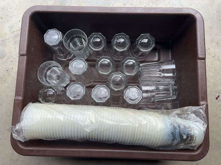 (22) Glass Cups and Stack of Yuengling Cups