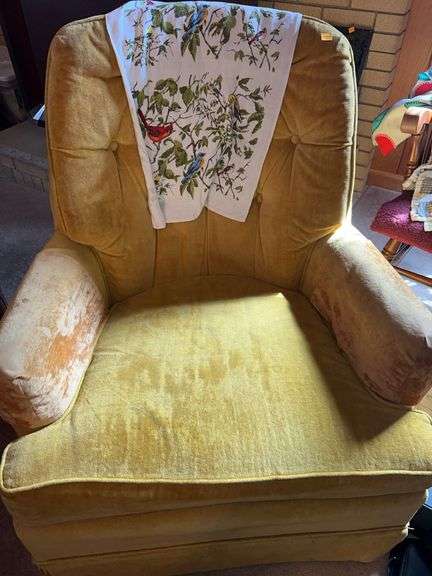 Yellow Upholstered Arm Chair