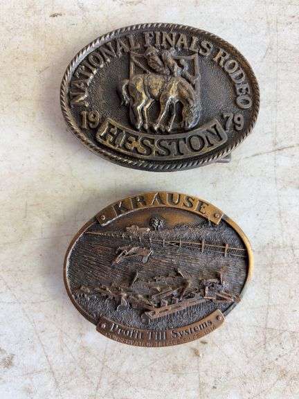 (10) belt buckles - (5) Krause and (5) Hesston