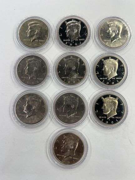 (10) Kennedy Half Dollars (2000-2003)