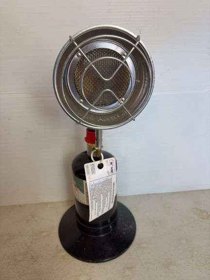 Small propane heater, carpenter's squares, and drill