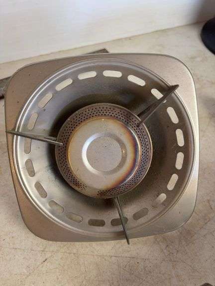 Small propane heater, carpenter's squares, and drill